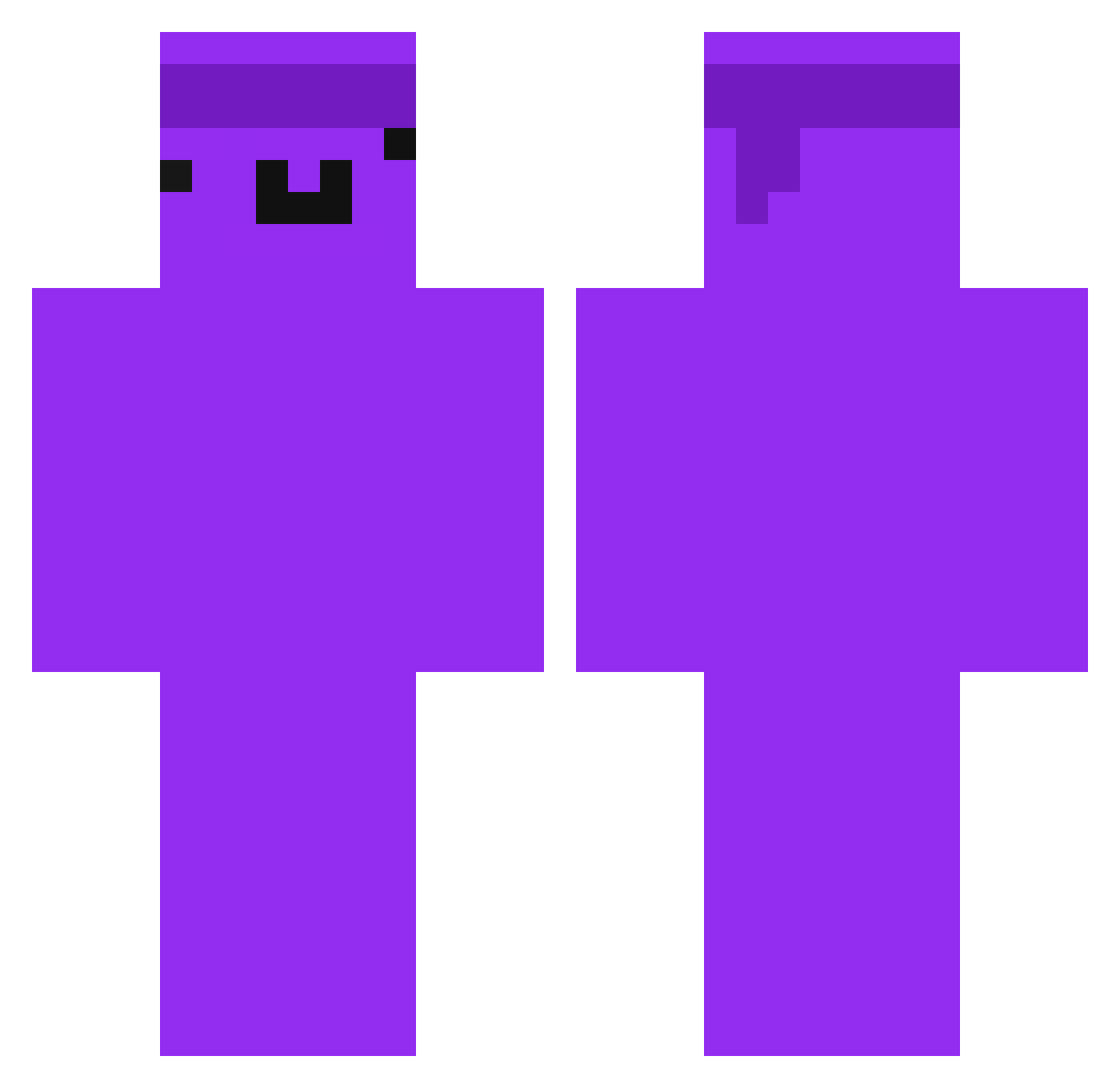 yucry Minecraft skin, front and back view