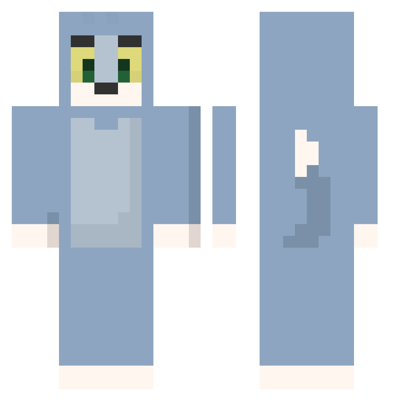 TomFoooleryy Minecraft skin, front and back view