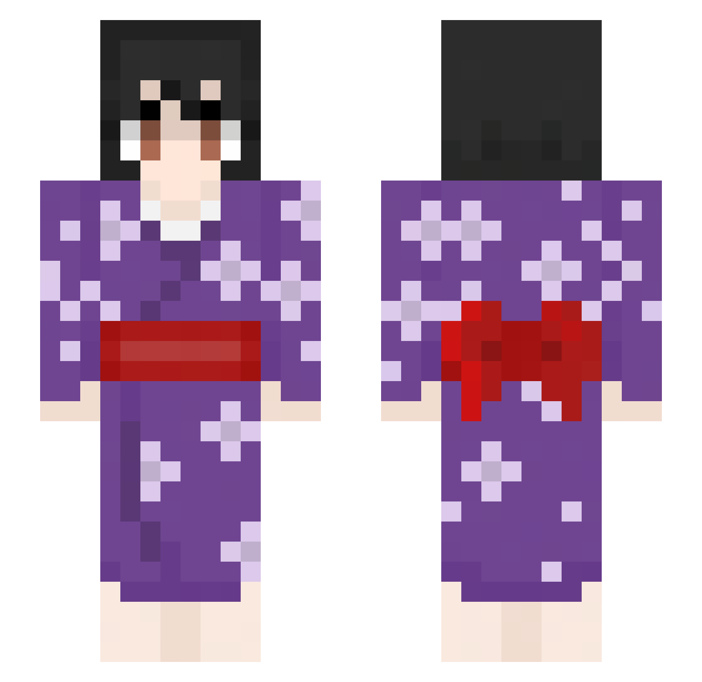 HaX___ Minecraft skin, front and back view