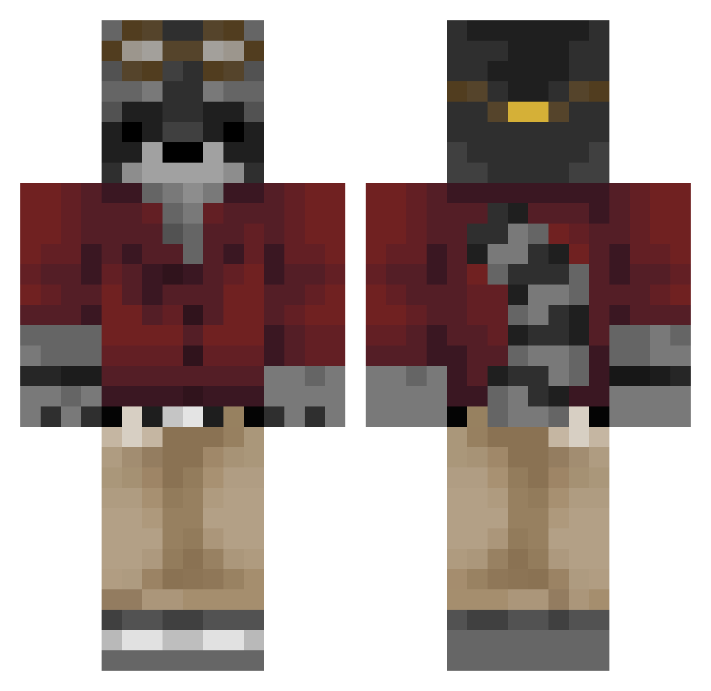 Dim_The_Crack0on Minecraft skin, front and back view