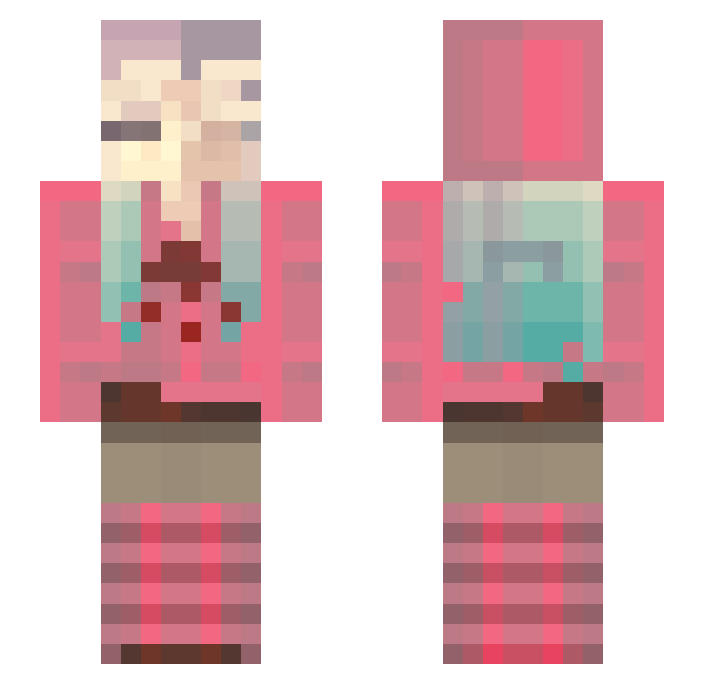milkyram Minecraft skin, front and back view