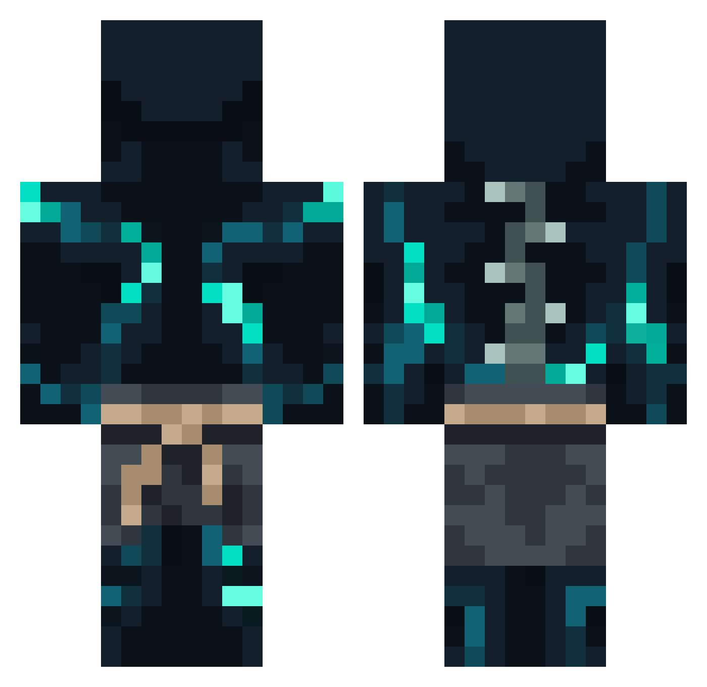 sa1exz Minecraft skin, front and back view