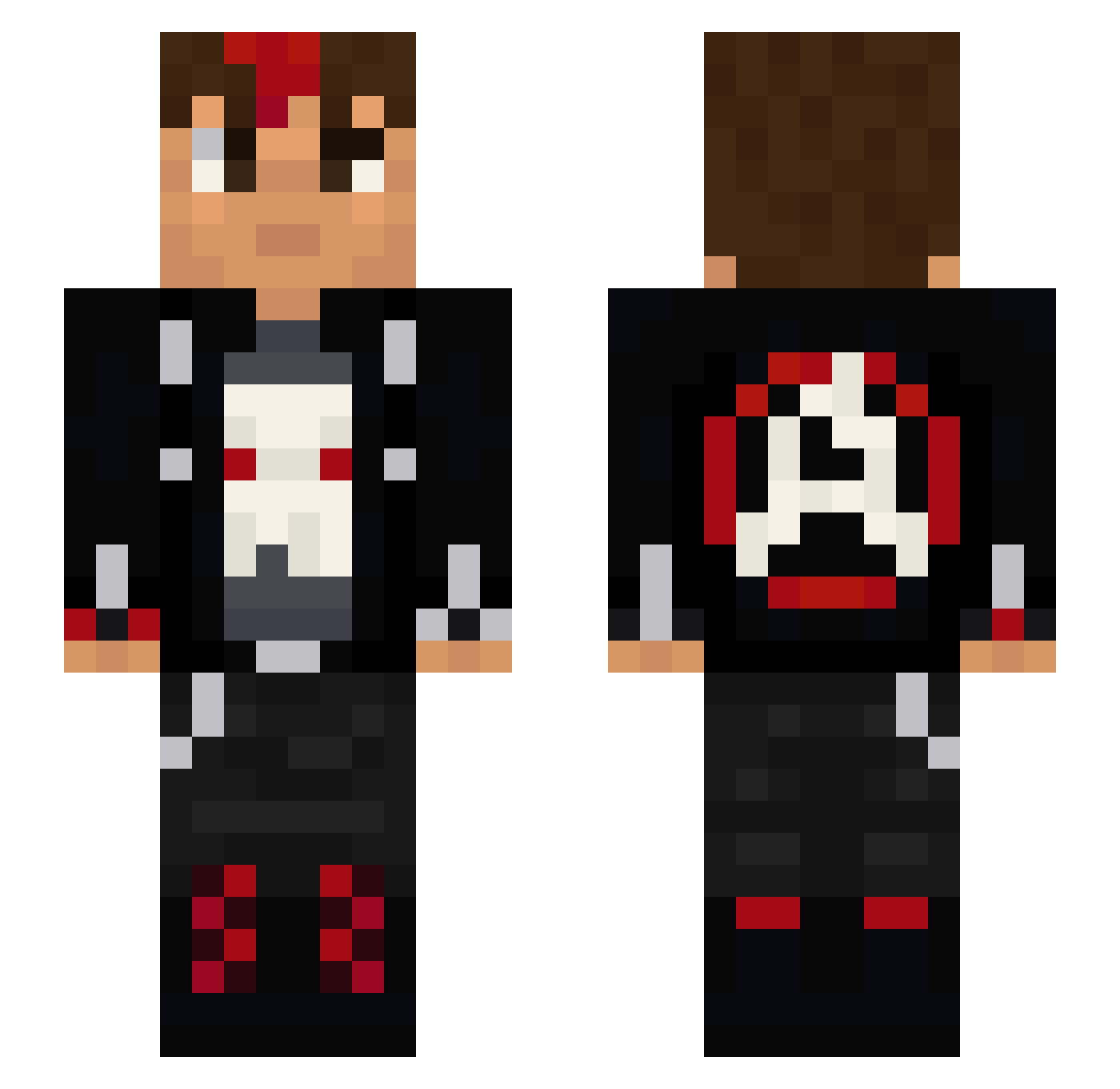 RAXAR_ Minecraft skin, front and back view
