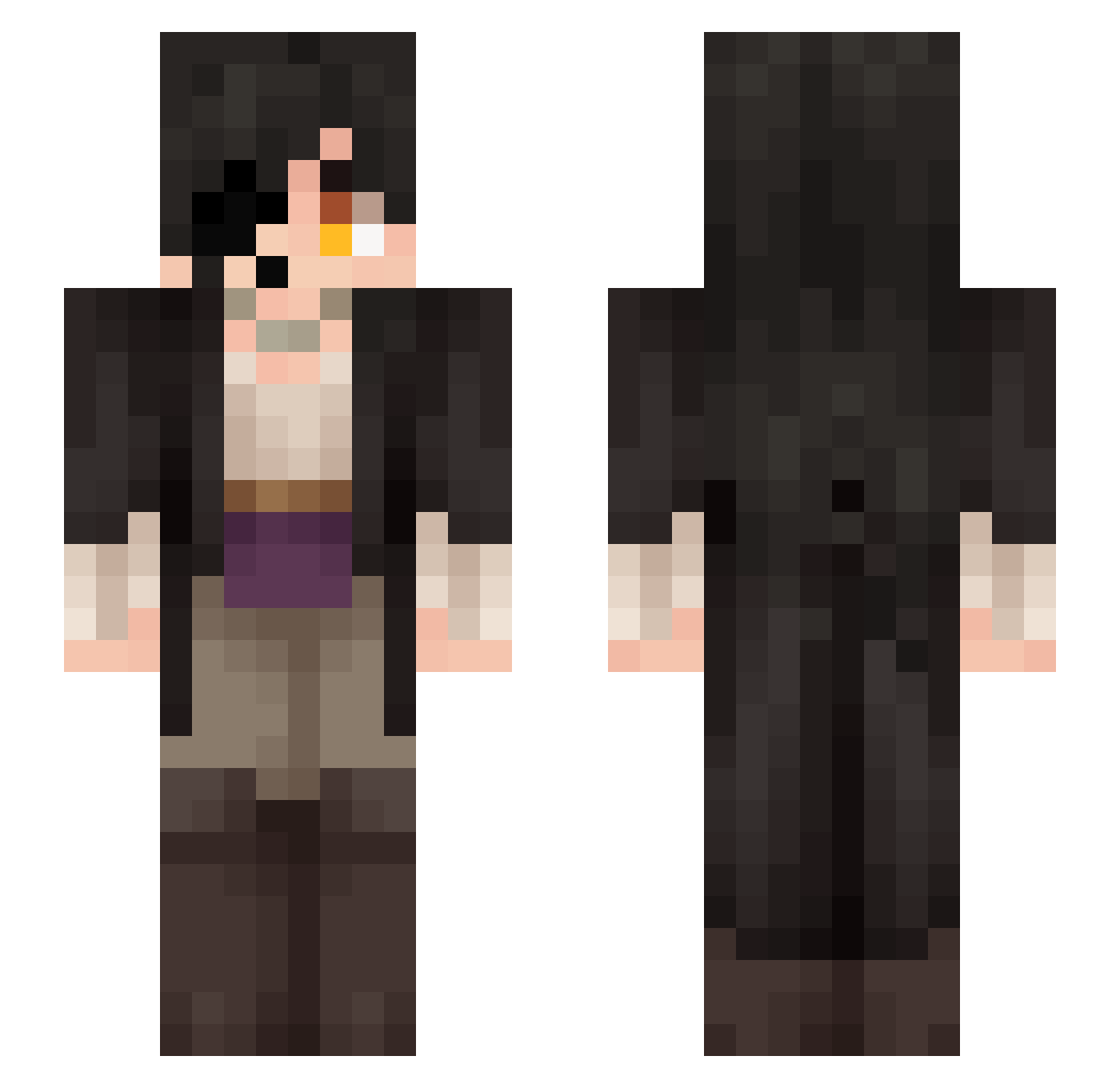 LoonieToons Minecraft skin, front and back view