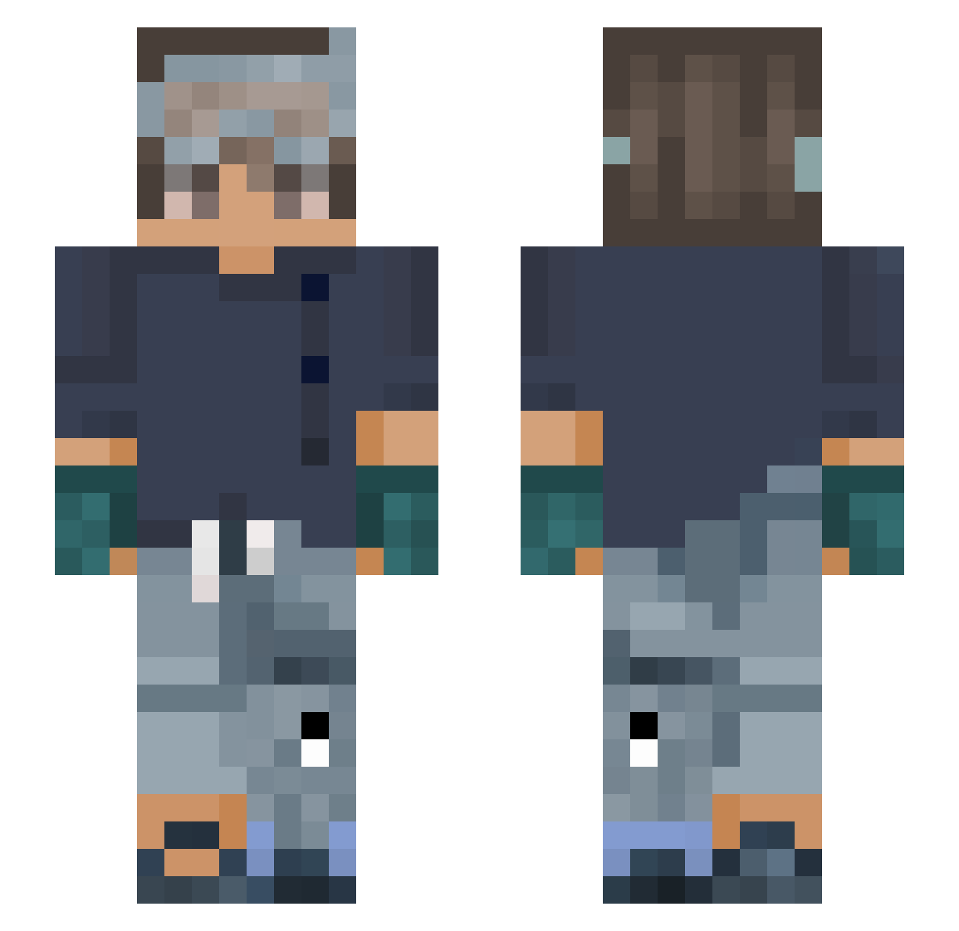 eyalging Minecraft skin, front and back view