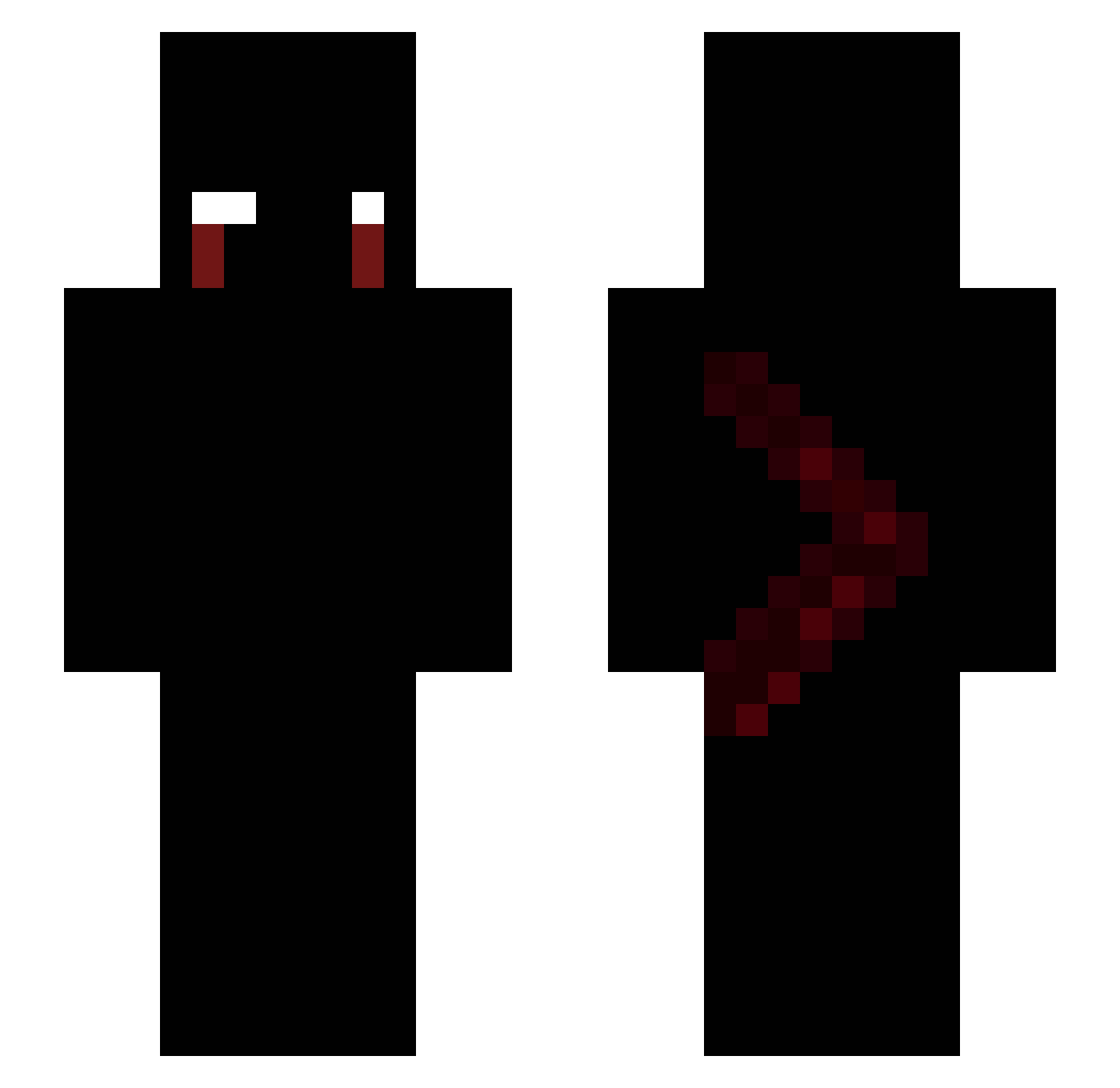 qhate Minecraft skin, front and back view