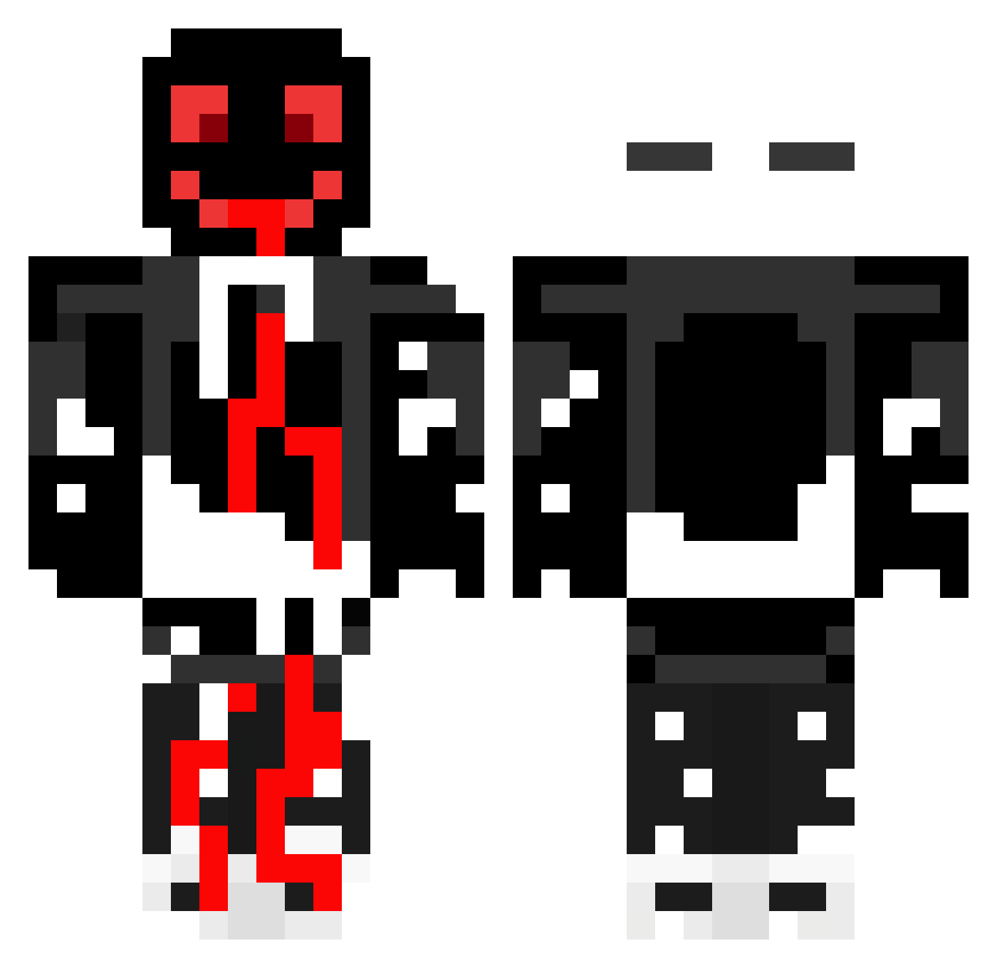 Keciok Minecraft skin, front and back view