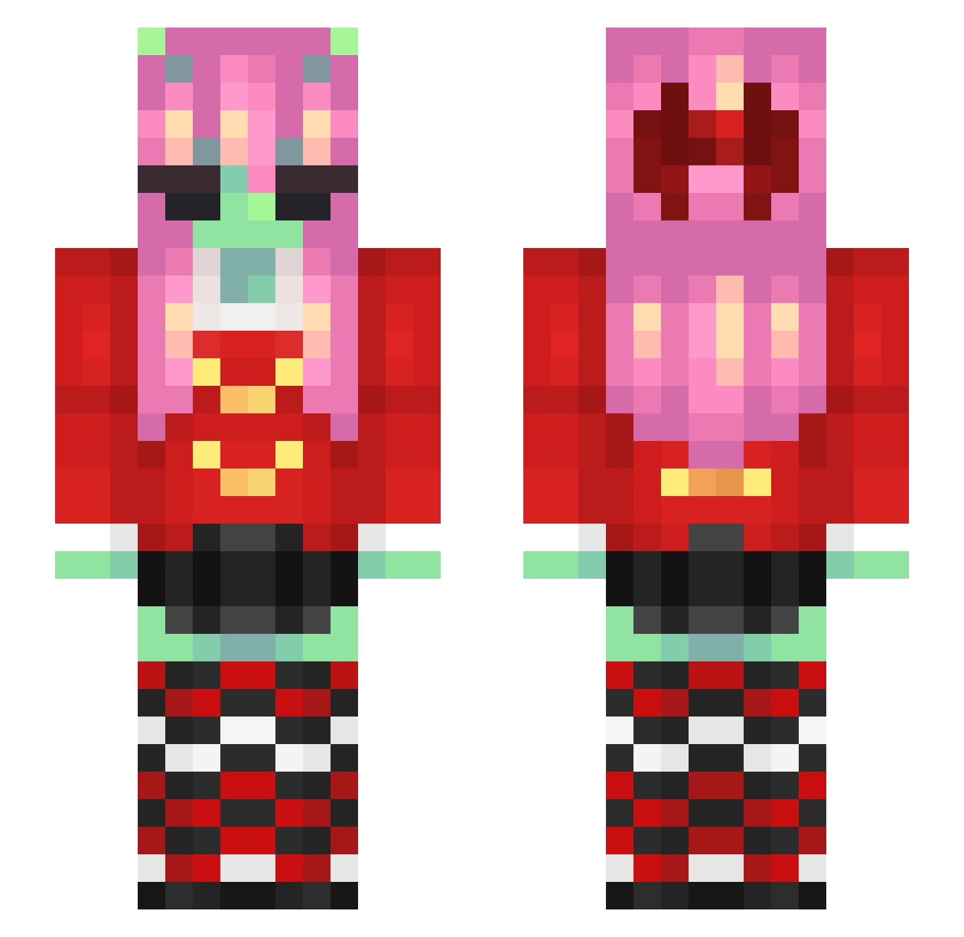 Wawannus Minecraft skin, front and back view
