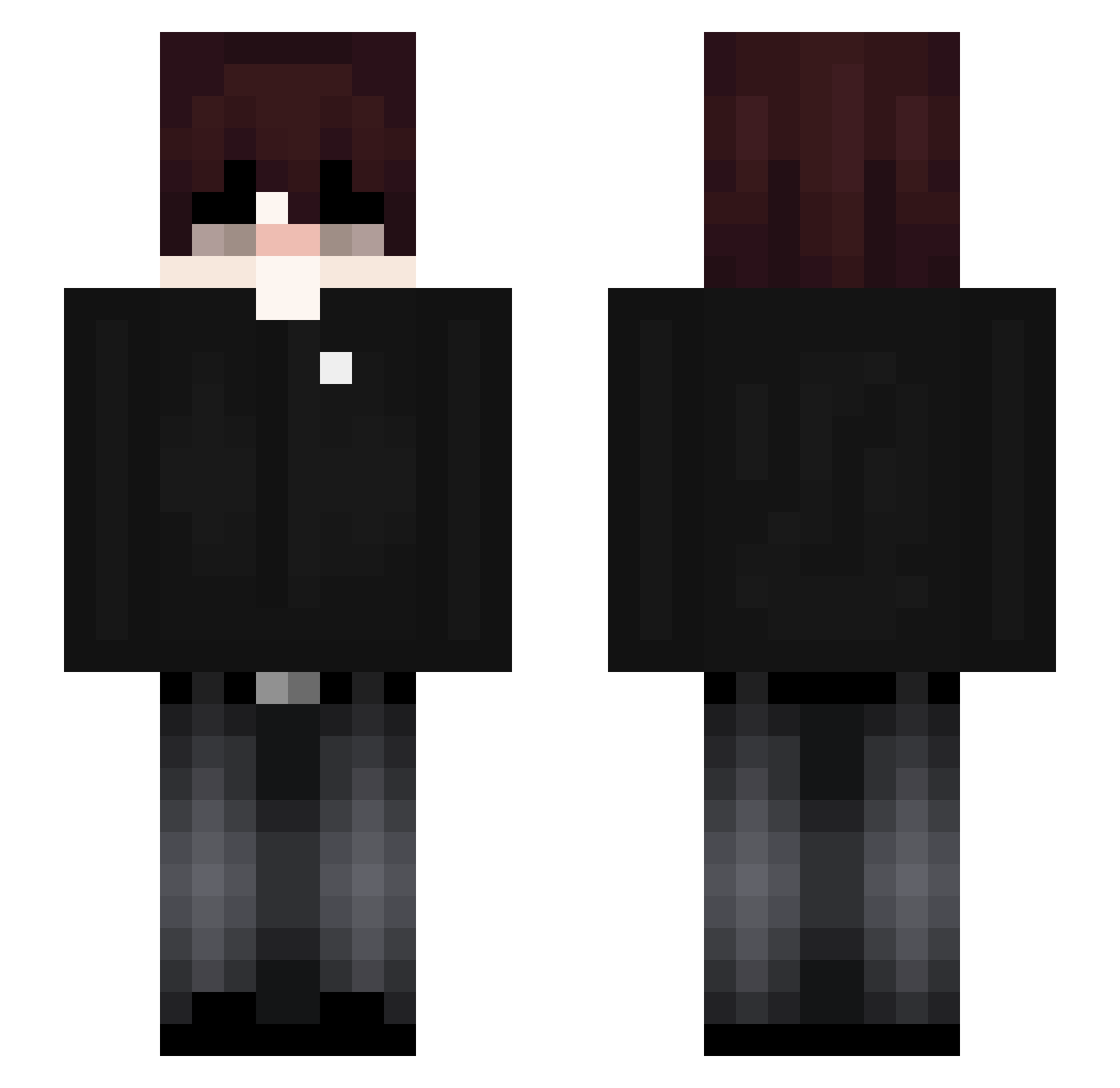 gotihc Minecraft skin, front and back view