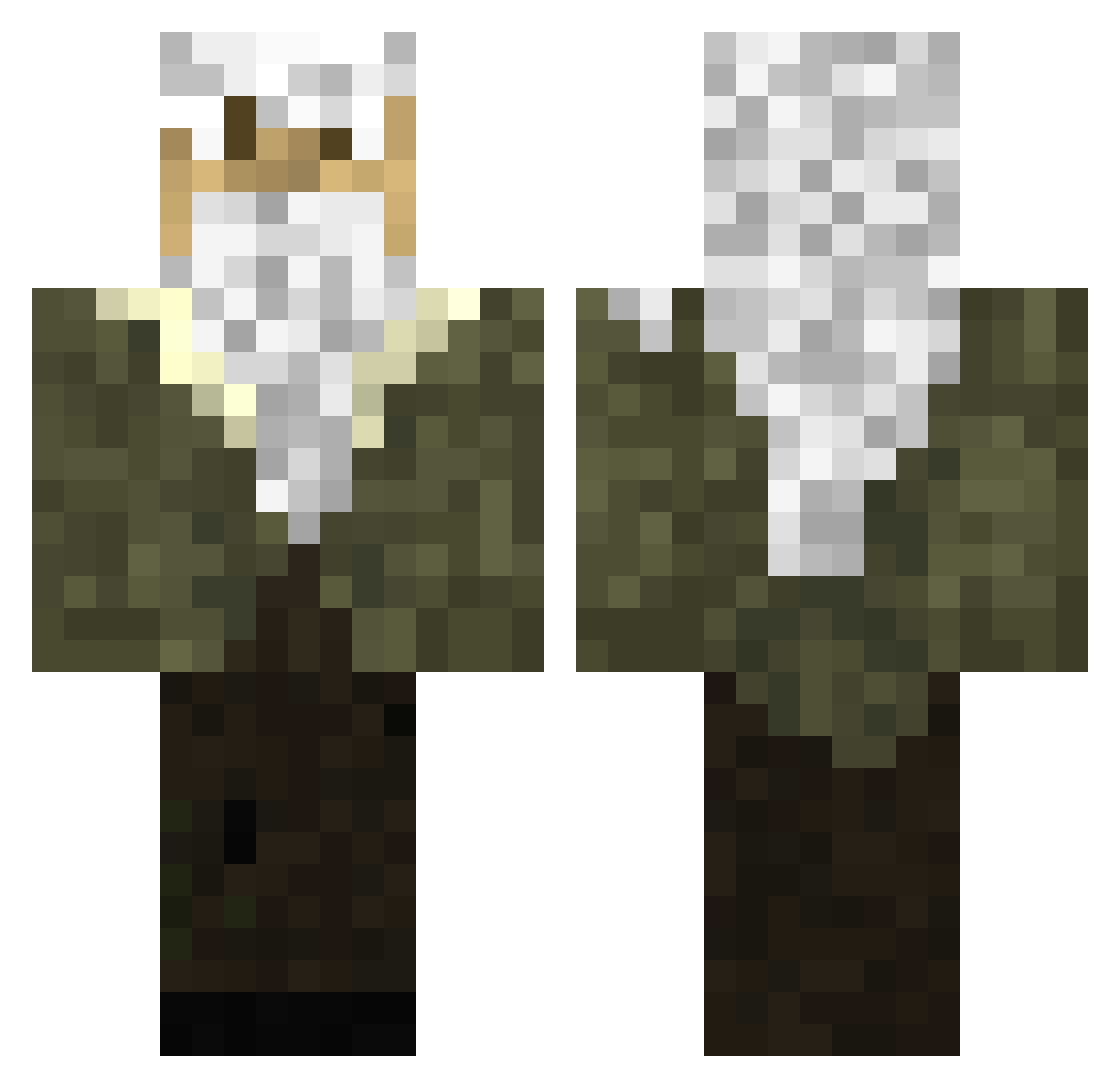 LordPra Minecraft skin, front and back view