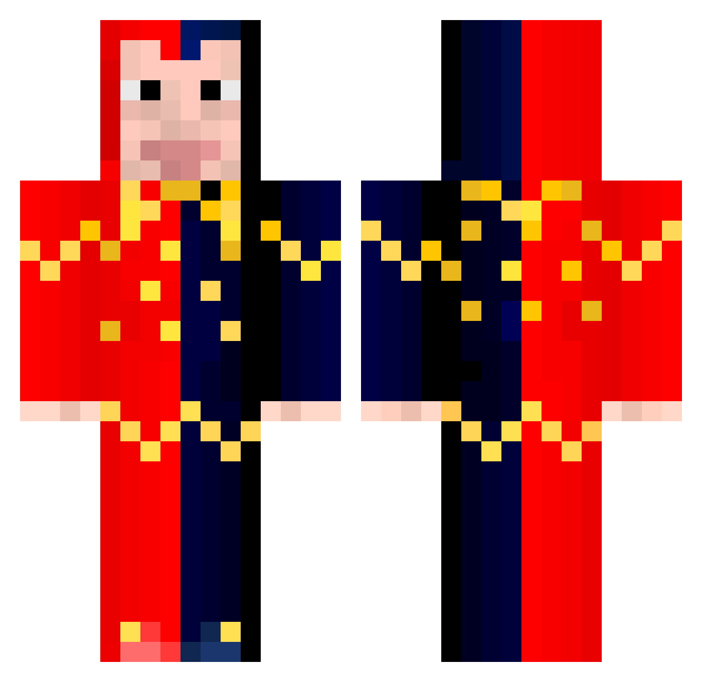 costumer Minecraft skin, front and back view