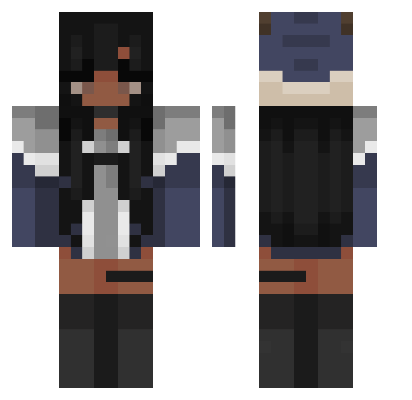 Shura014 Minecraft skin, front and back view