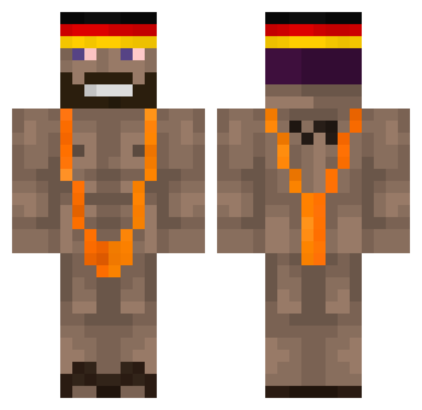 AugieDaLucky Minecraft skin, front and back view