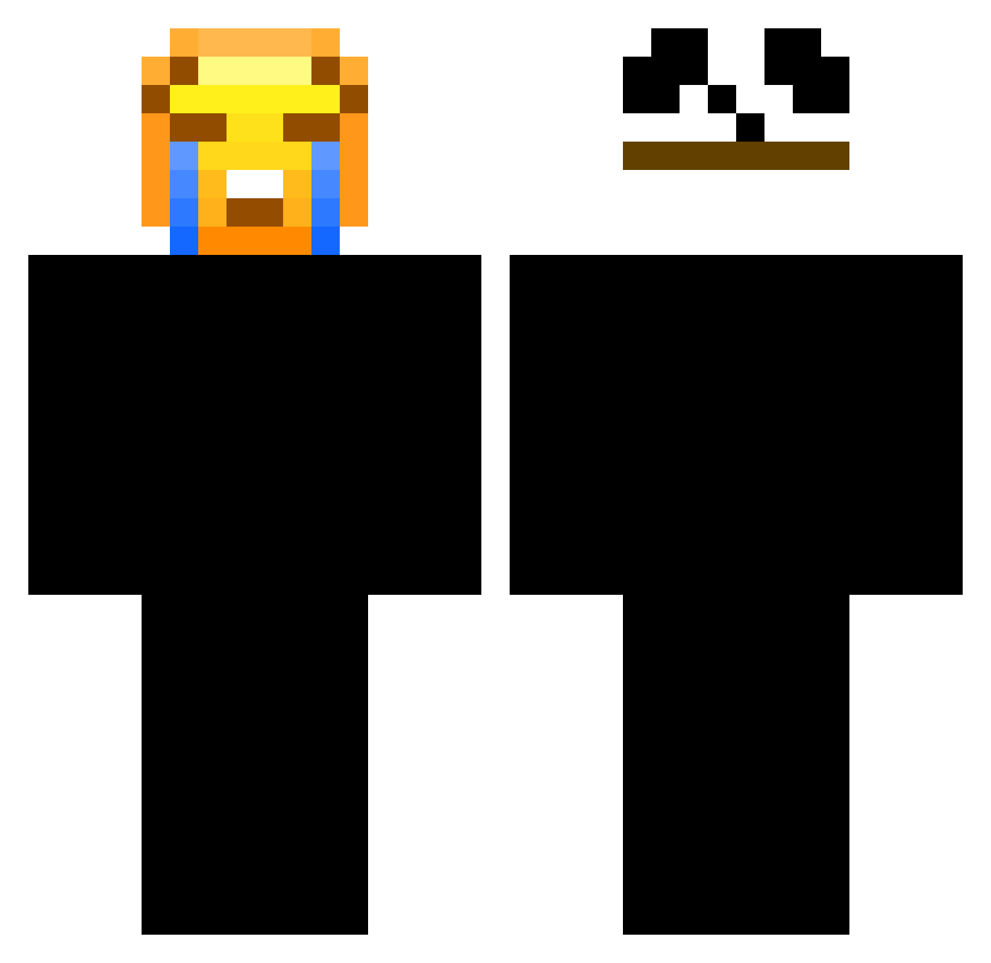 BlueCat618 Minecraft skin, front and back view
