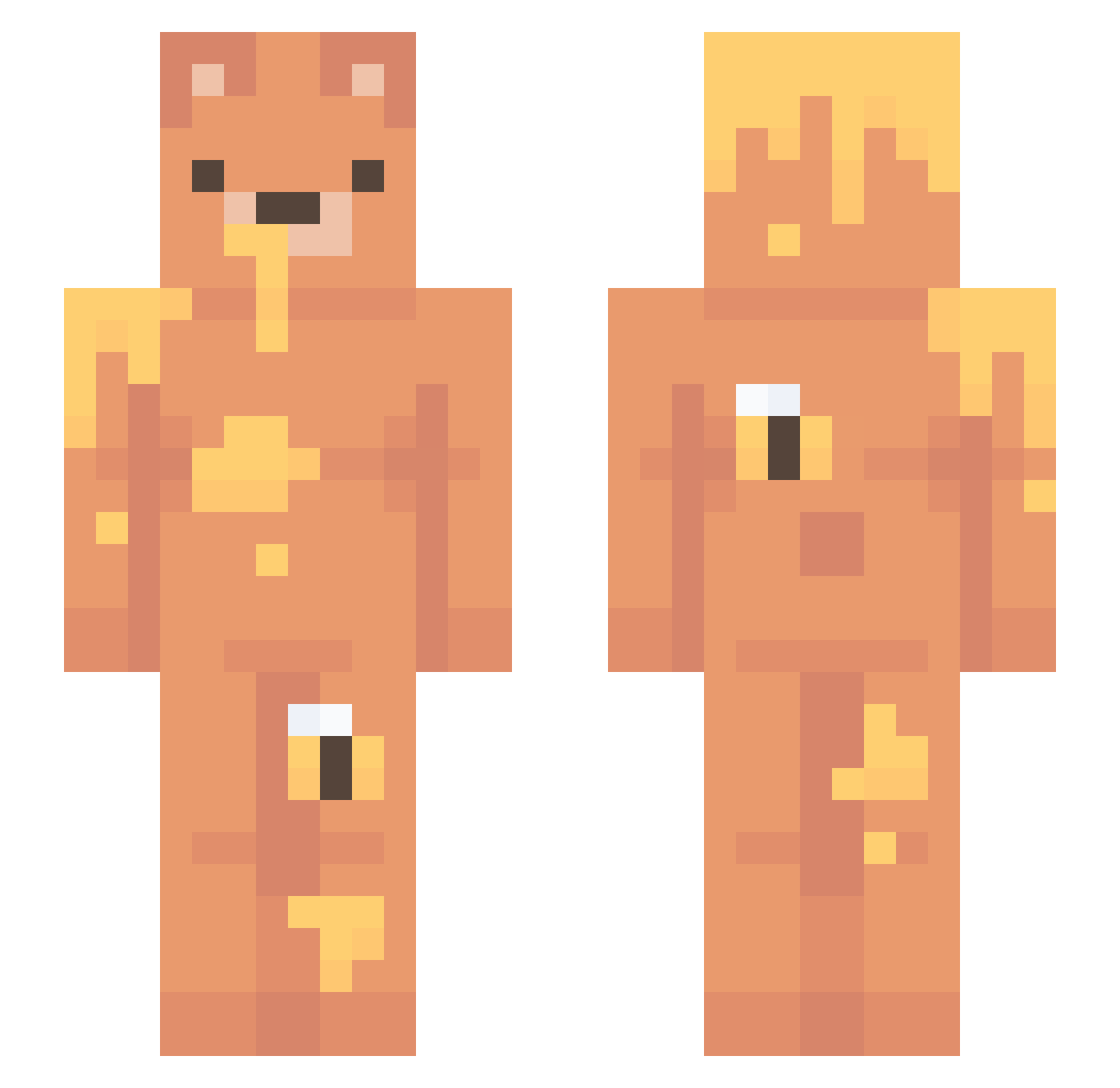 Behang Minecraft skin, front and back view