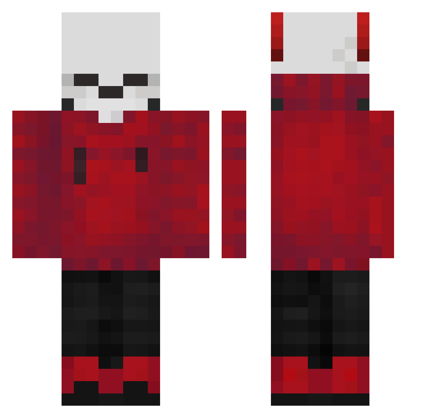 ProfBoyka Minecraft skin, front and back view