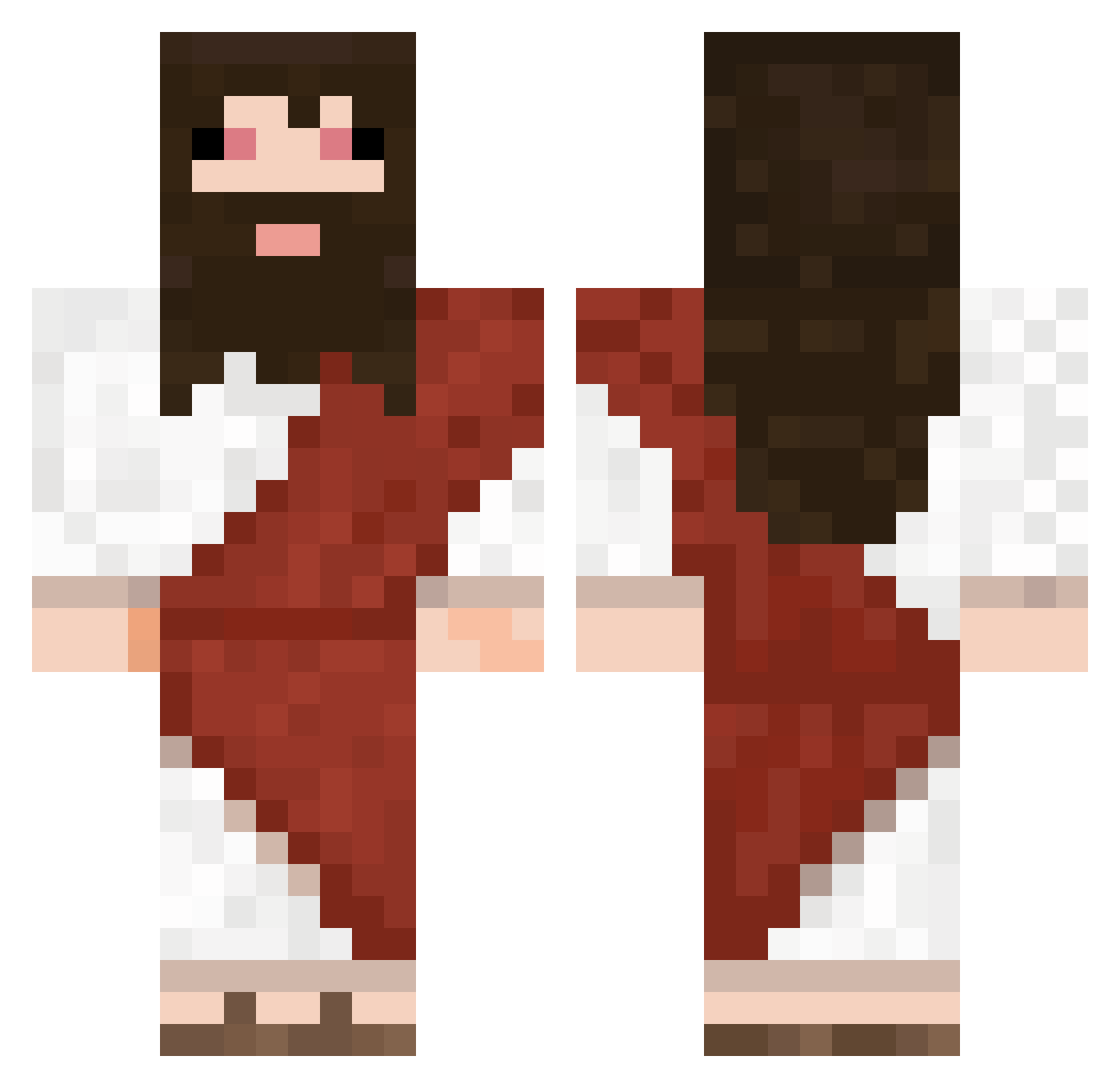 Olafinoo Minecraft skin, front and back view