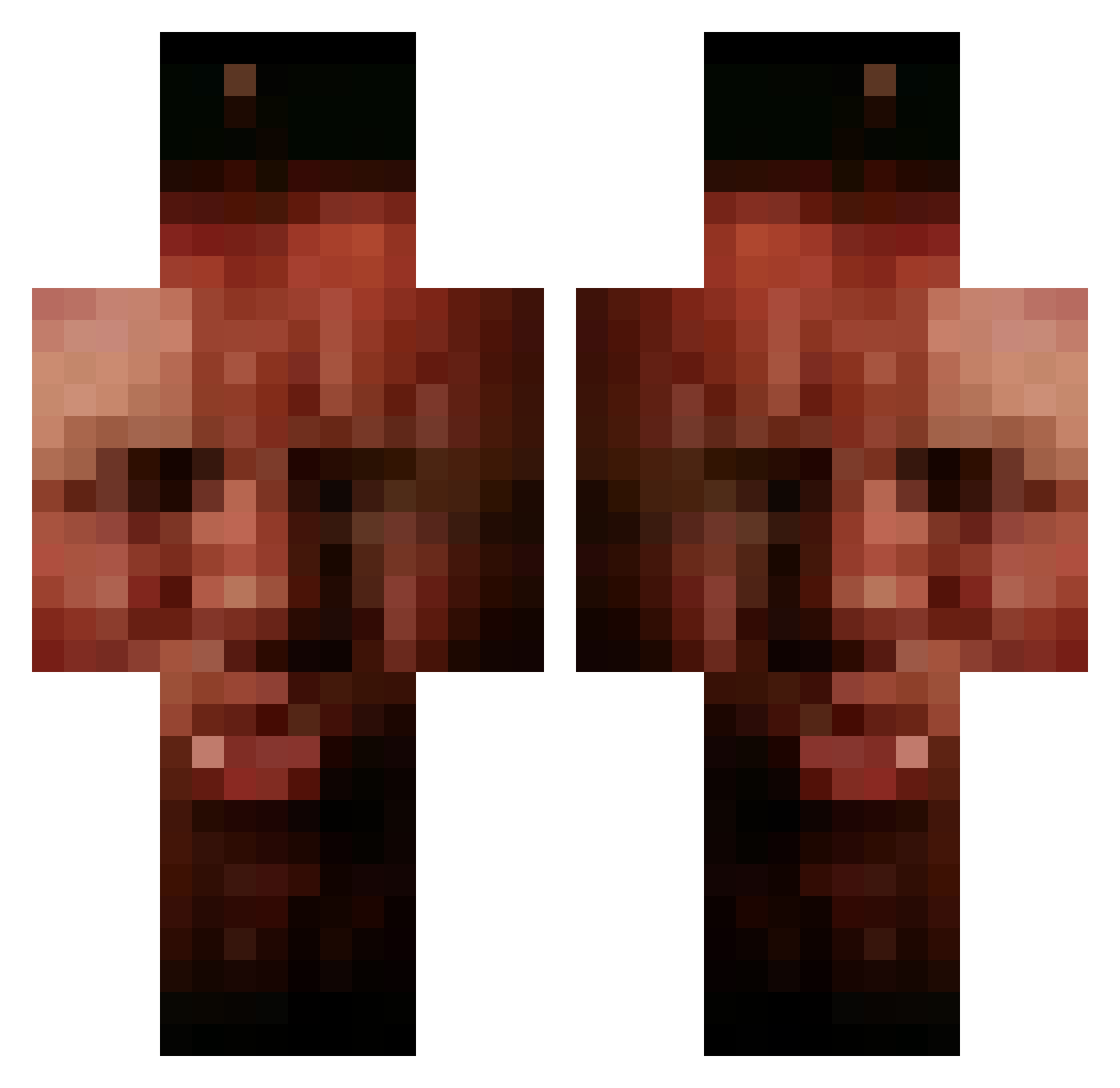 RaiNEclipse Minecraft skin, front and back view