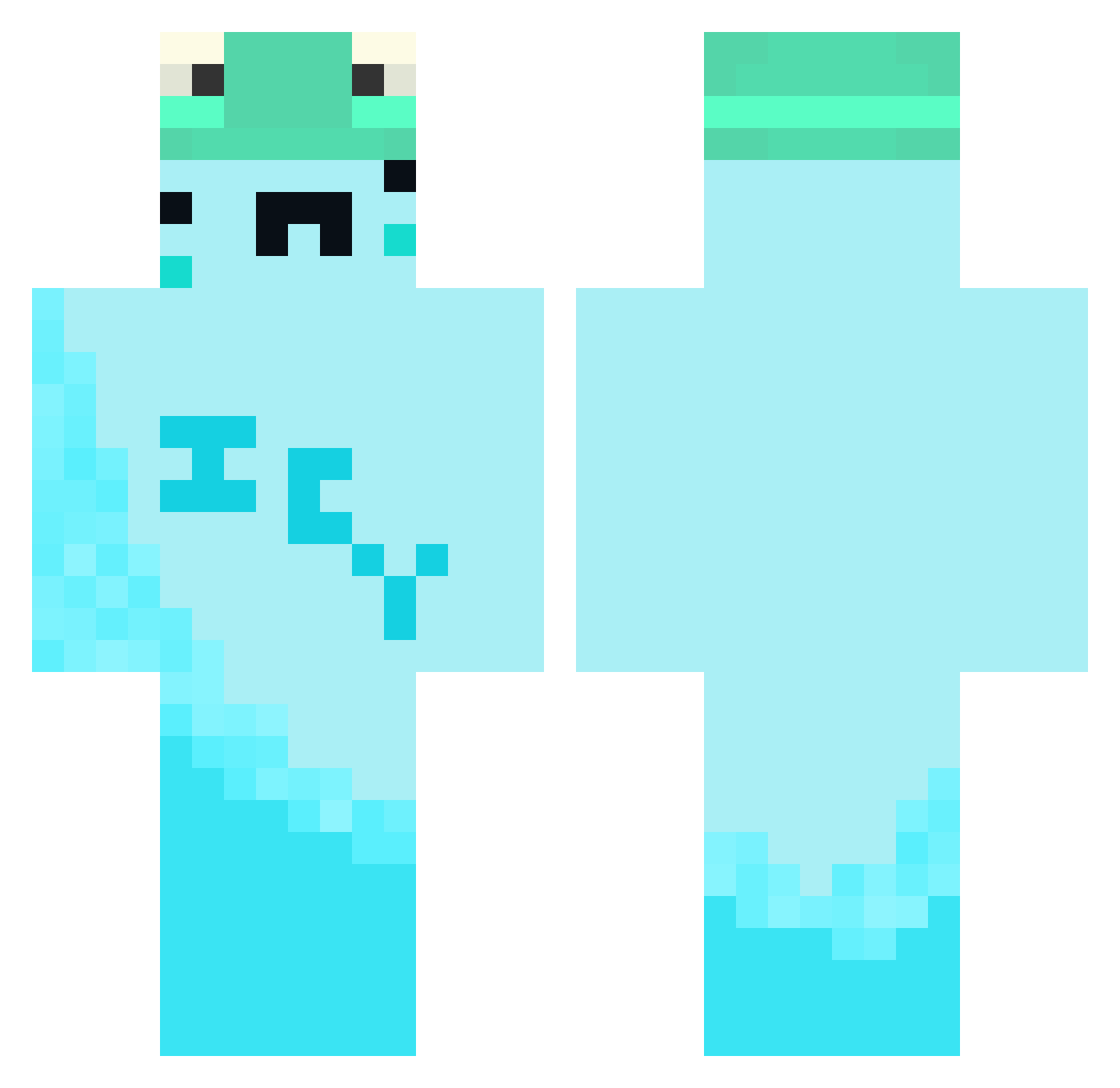 FrostyFroggy Minecraft skin, front and back view
