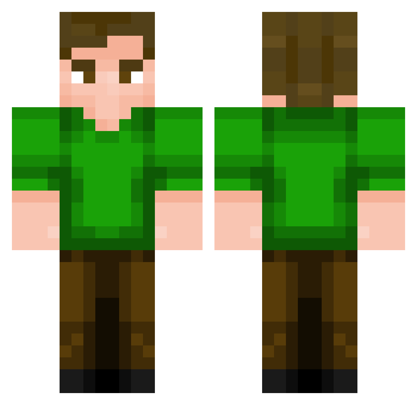 Gamer_Unlimited Minecraft skin, front and back view