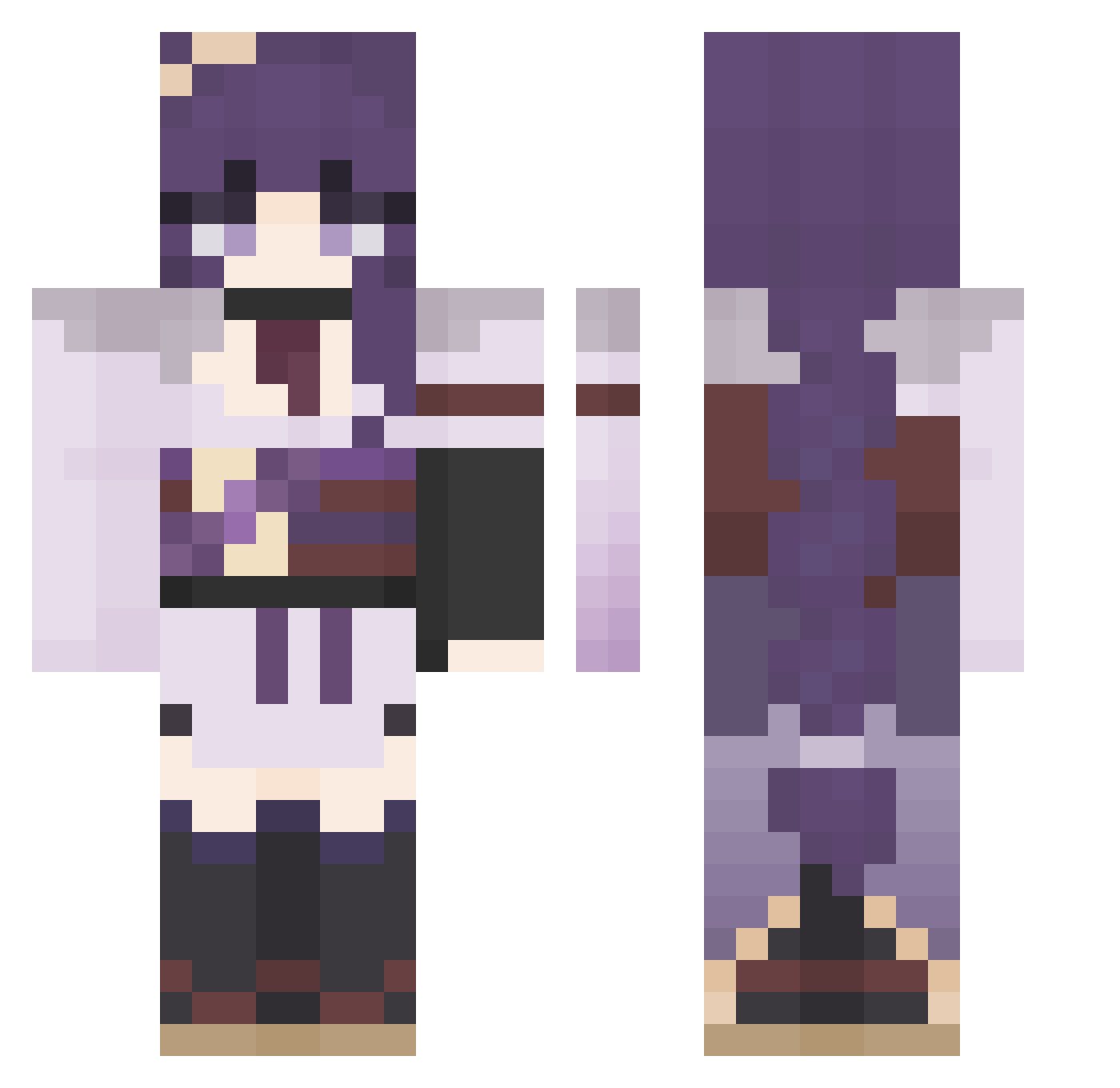 Kiarat199324 Minecraft skin, front and back view