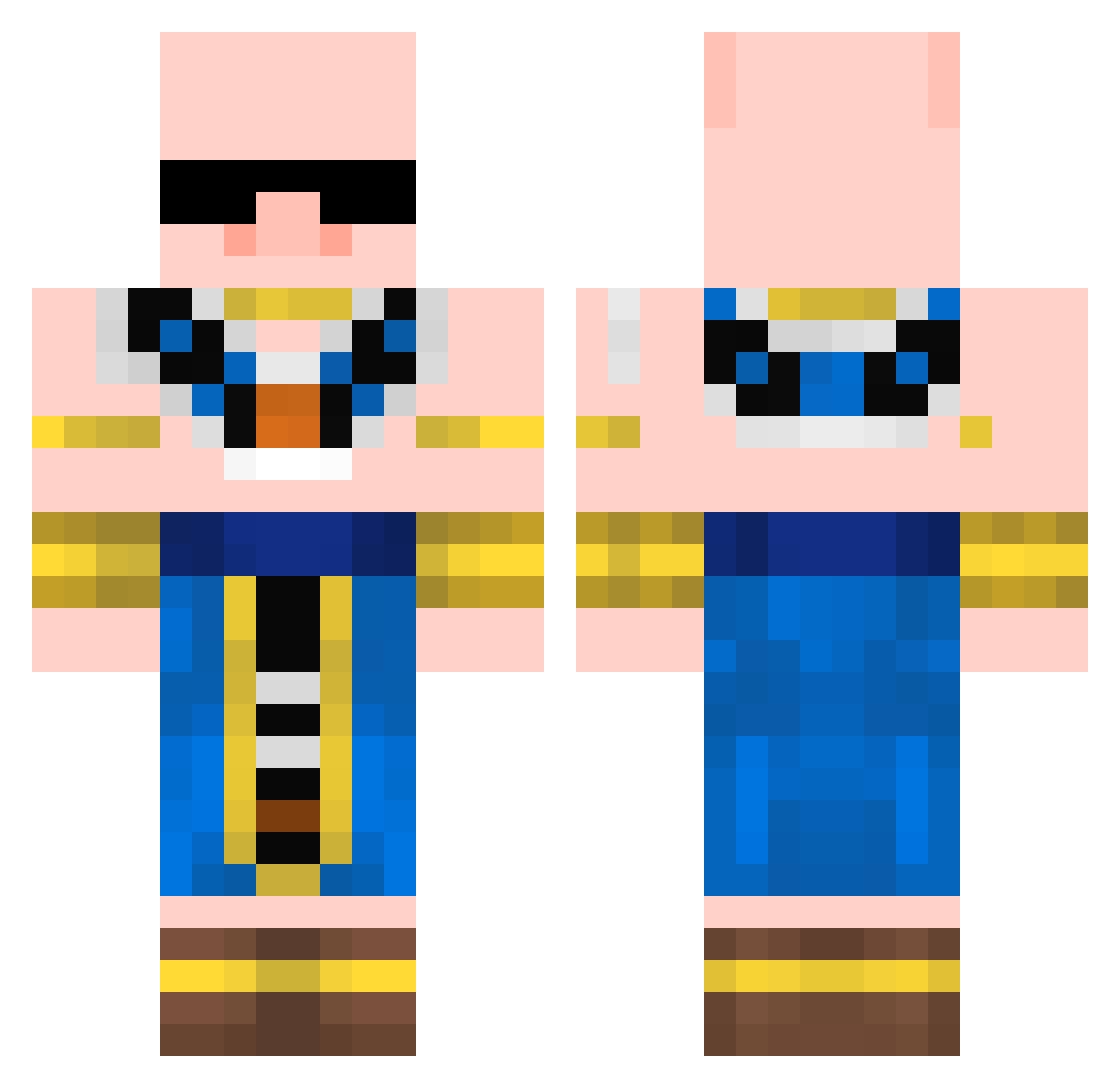 Vort3x_god Minecraft skin, front and back view