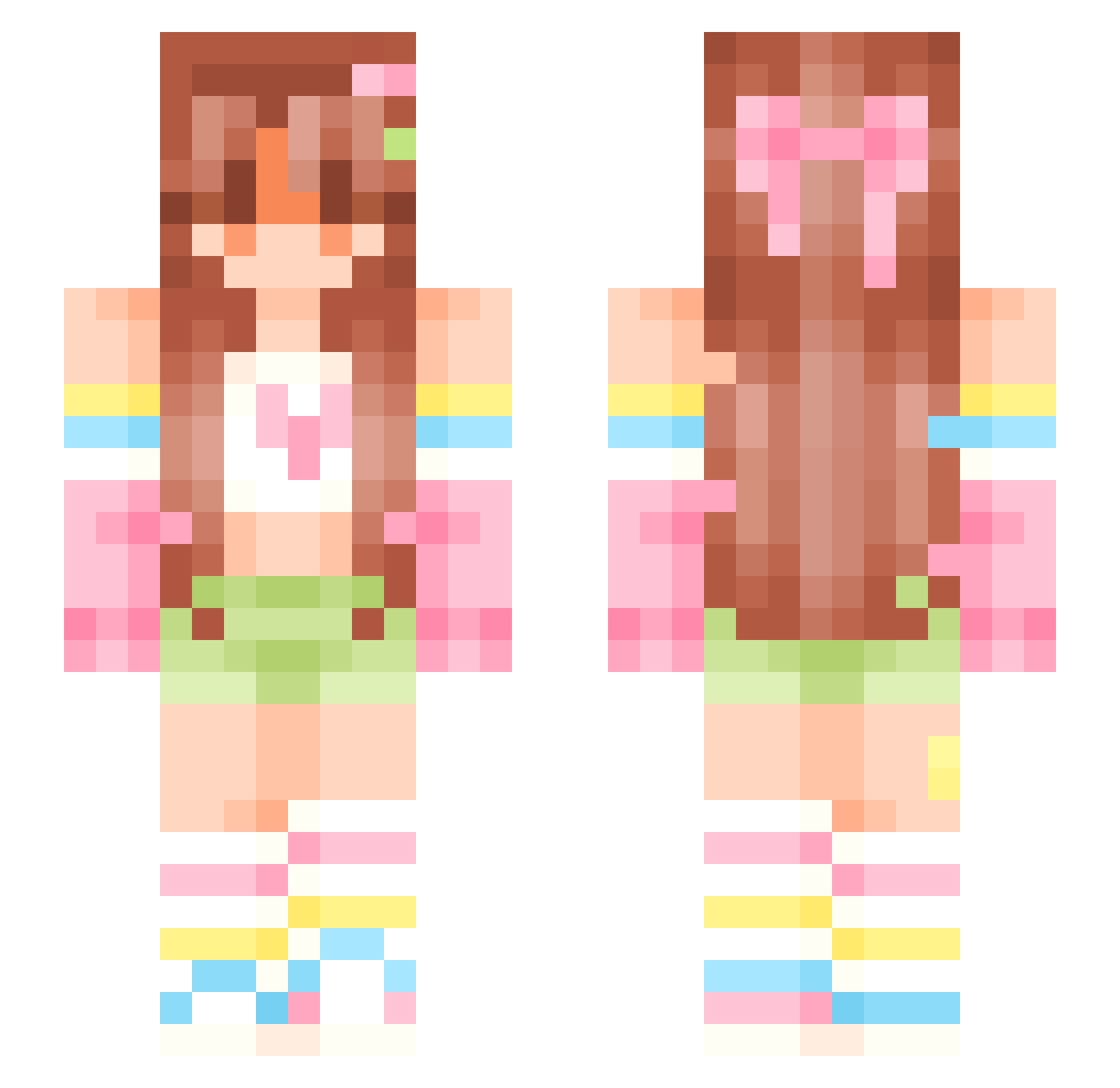 Aranagamer Minecraft skin, front and back view