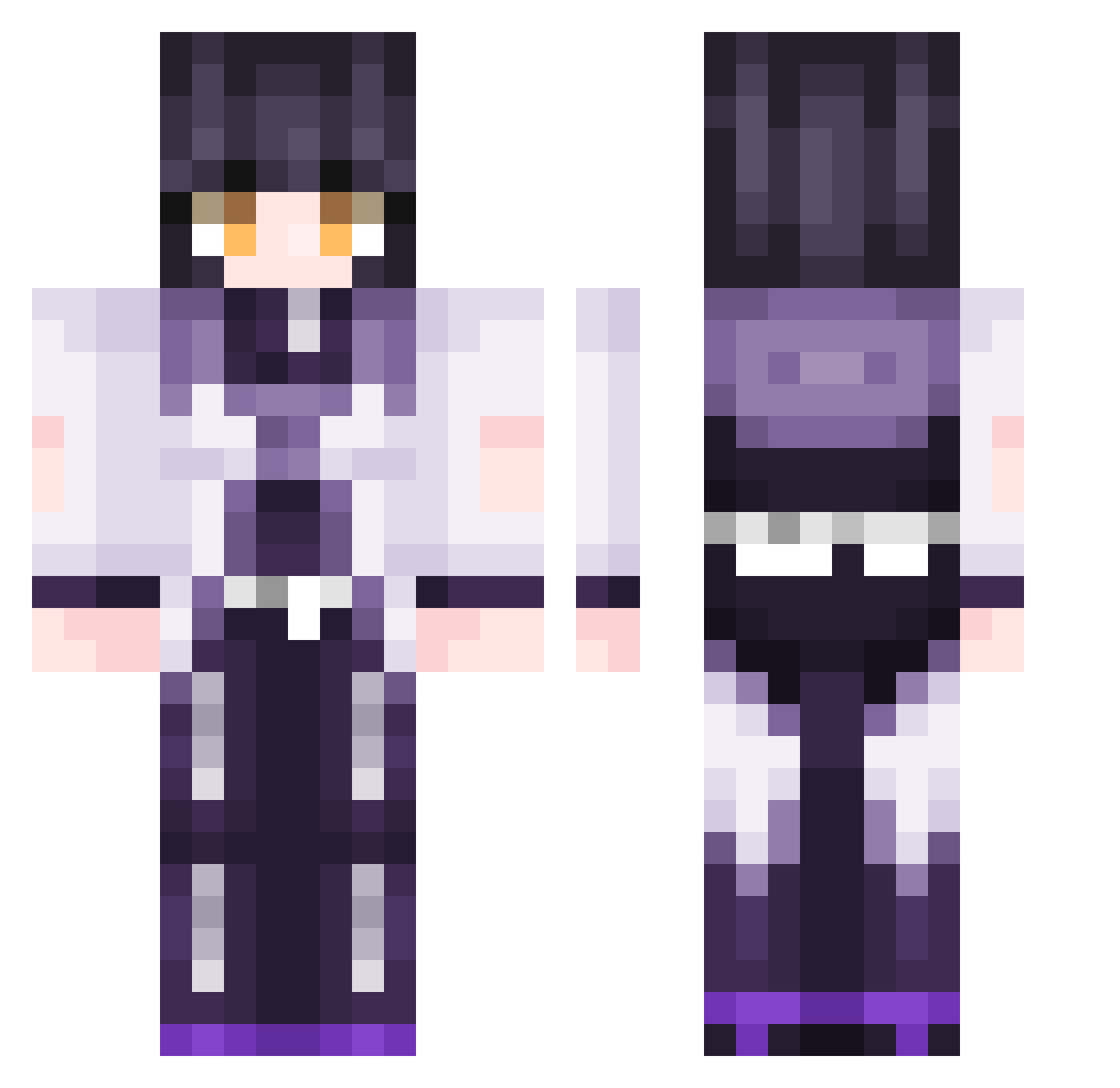TheRealGoombi Minecraft skin, front and back view