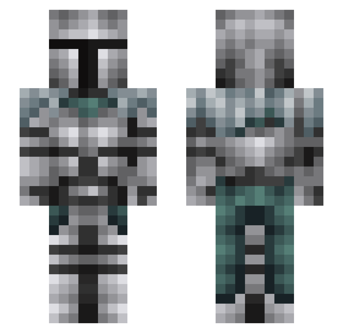 Mopey_ZooLion Minecraft skin, front and back view