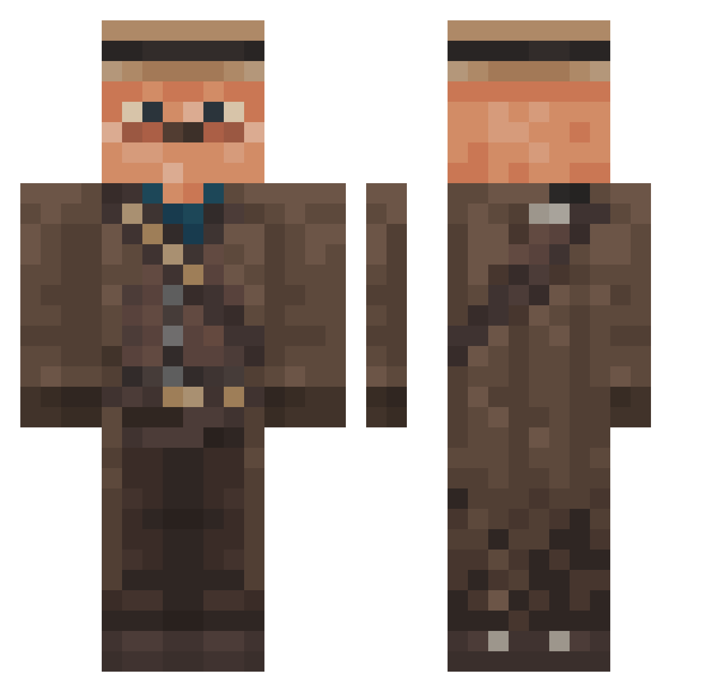 Arezoth_YT Minecraft skin, front and back view