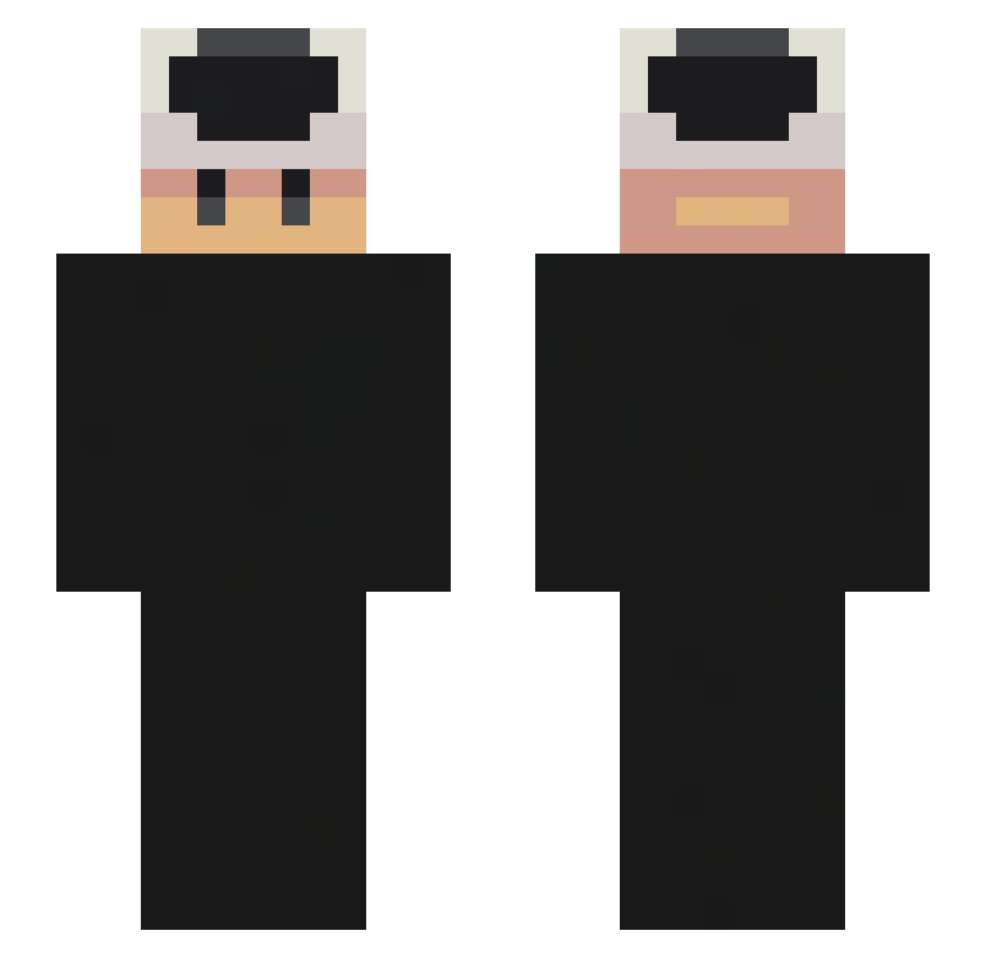 Nqoh Minecraft skin, front and back view