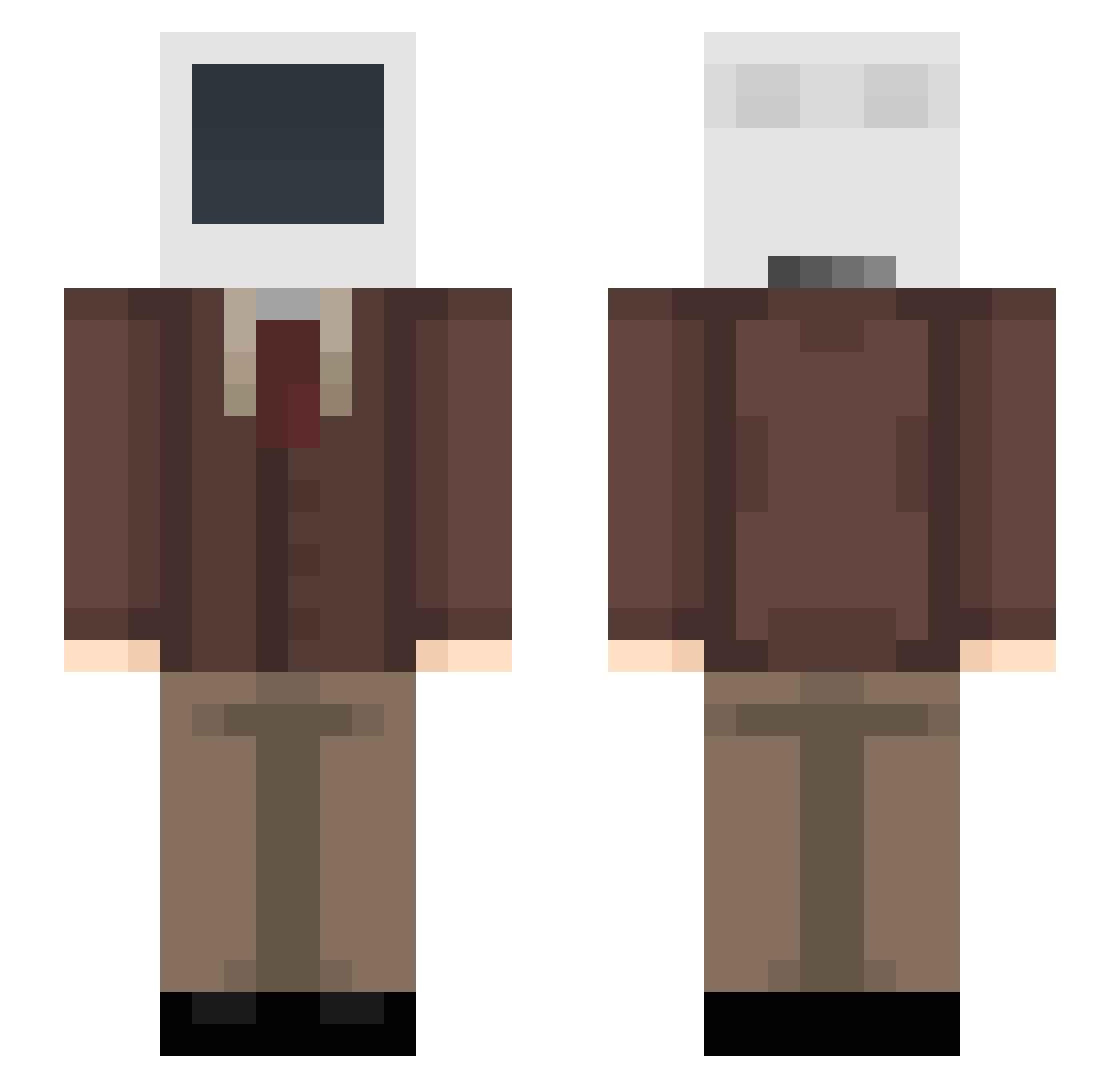 Reflection Minecraft skin, front and back view