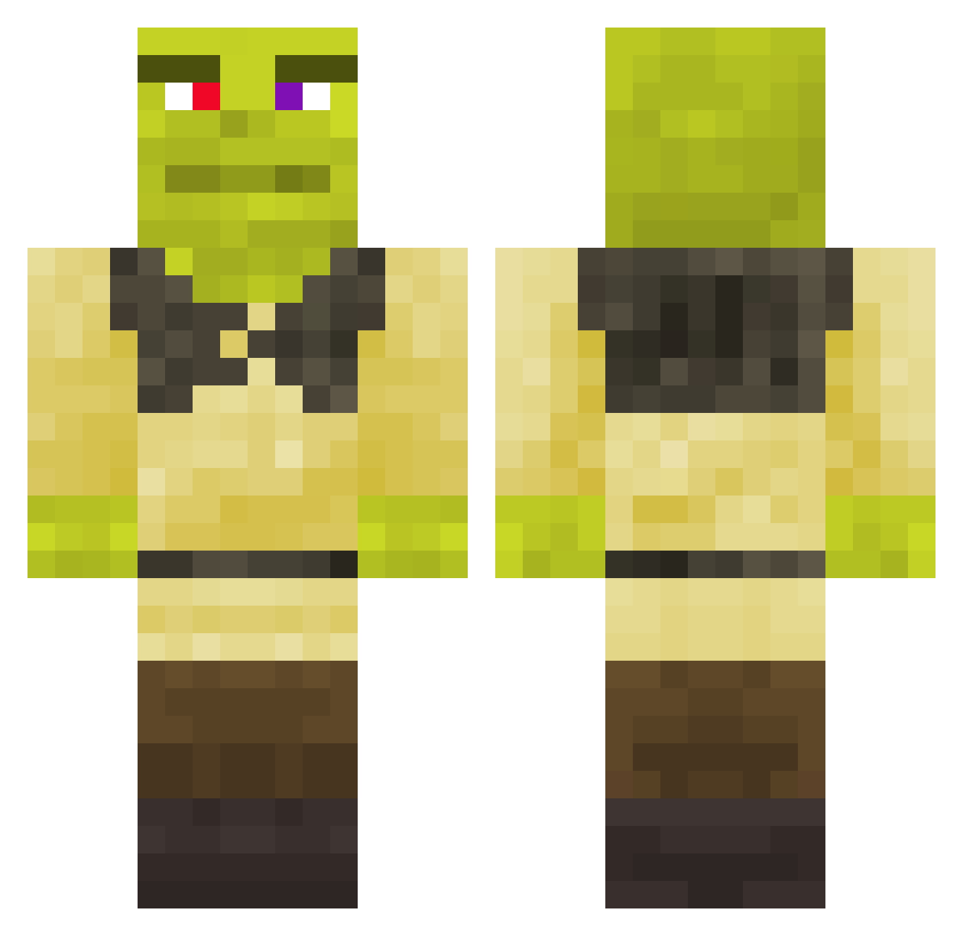 ProfessorLupi Minecraft skin, front and back view