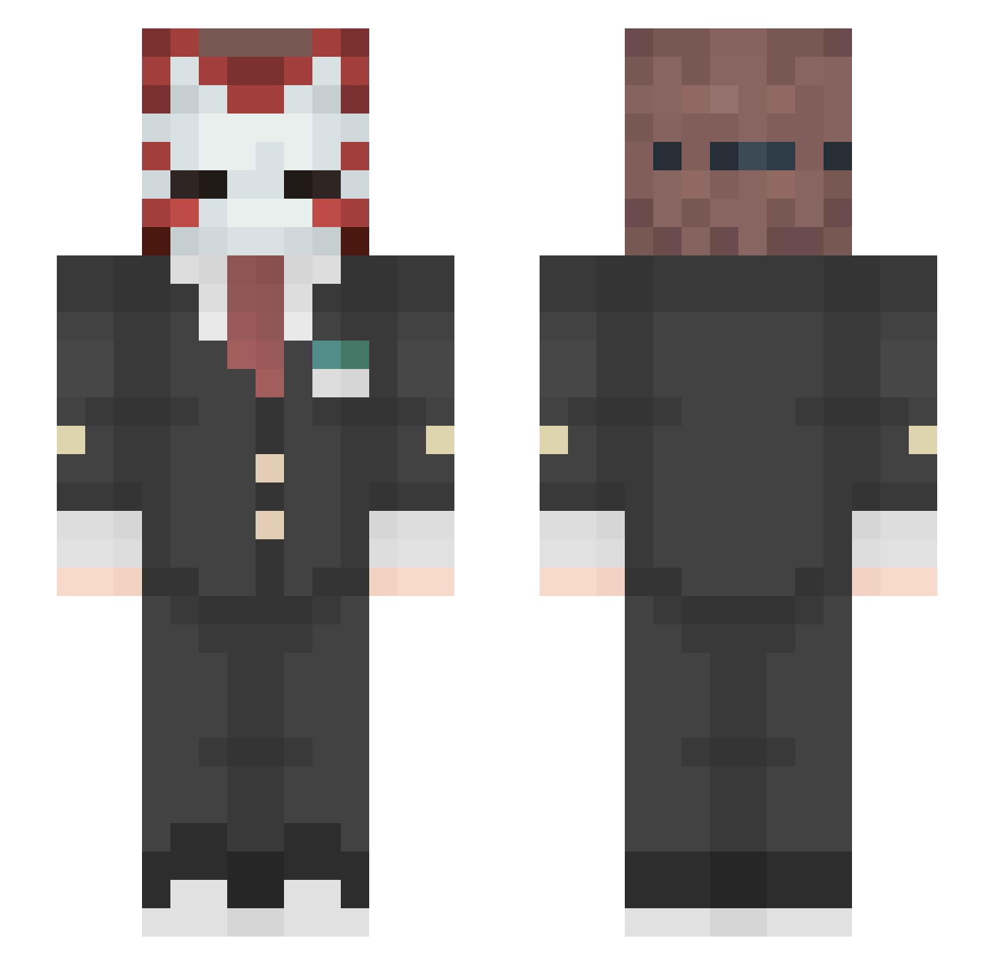 SrSqueaky Minecraft skin, front and back view