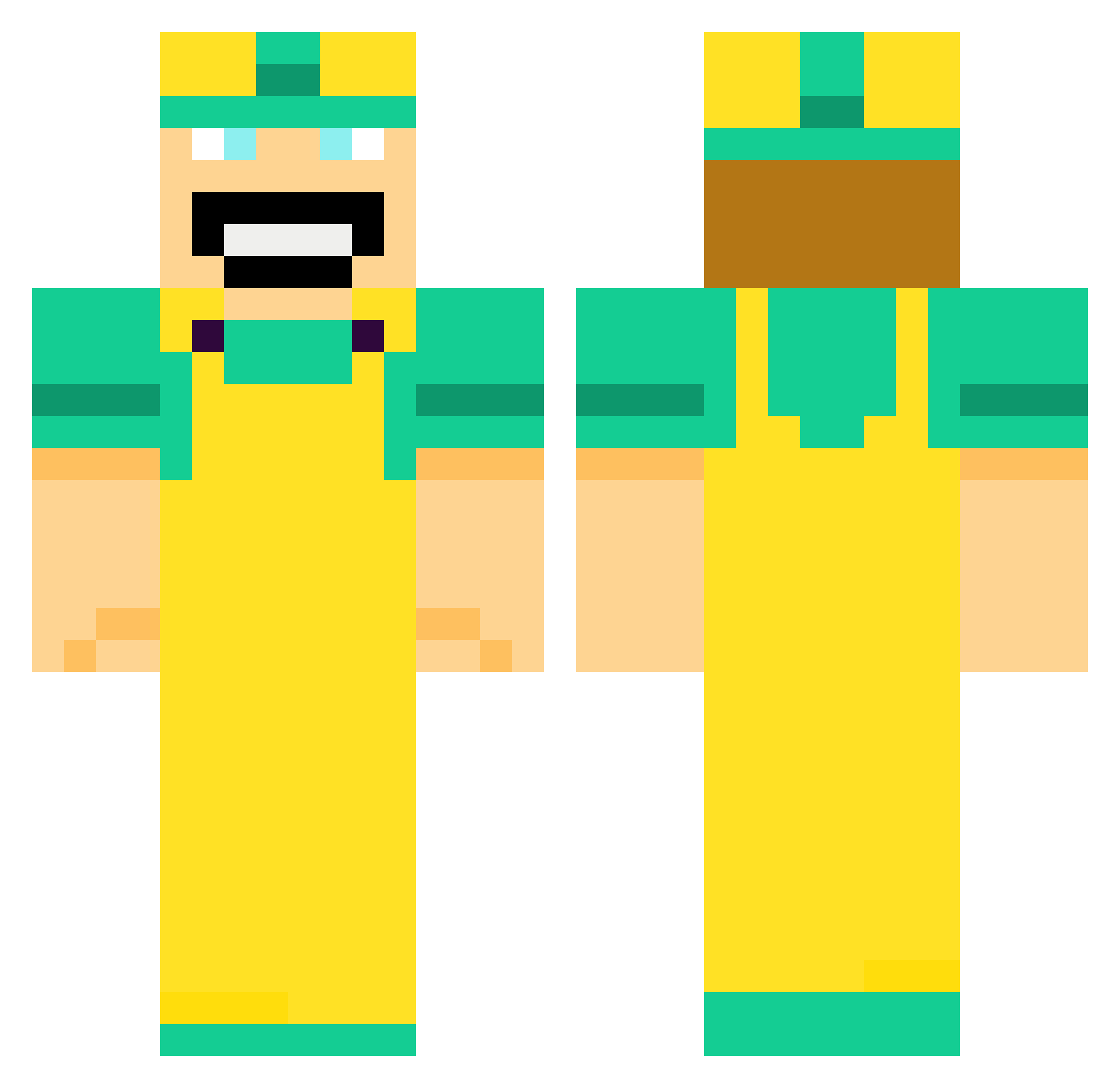 Redmacleod Minecraft skin, front and back view