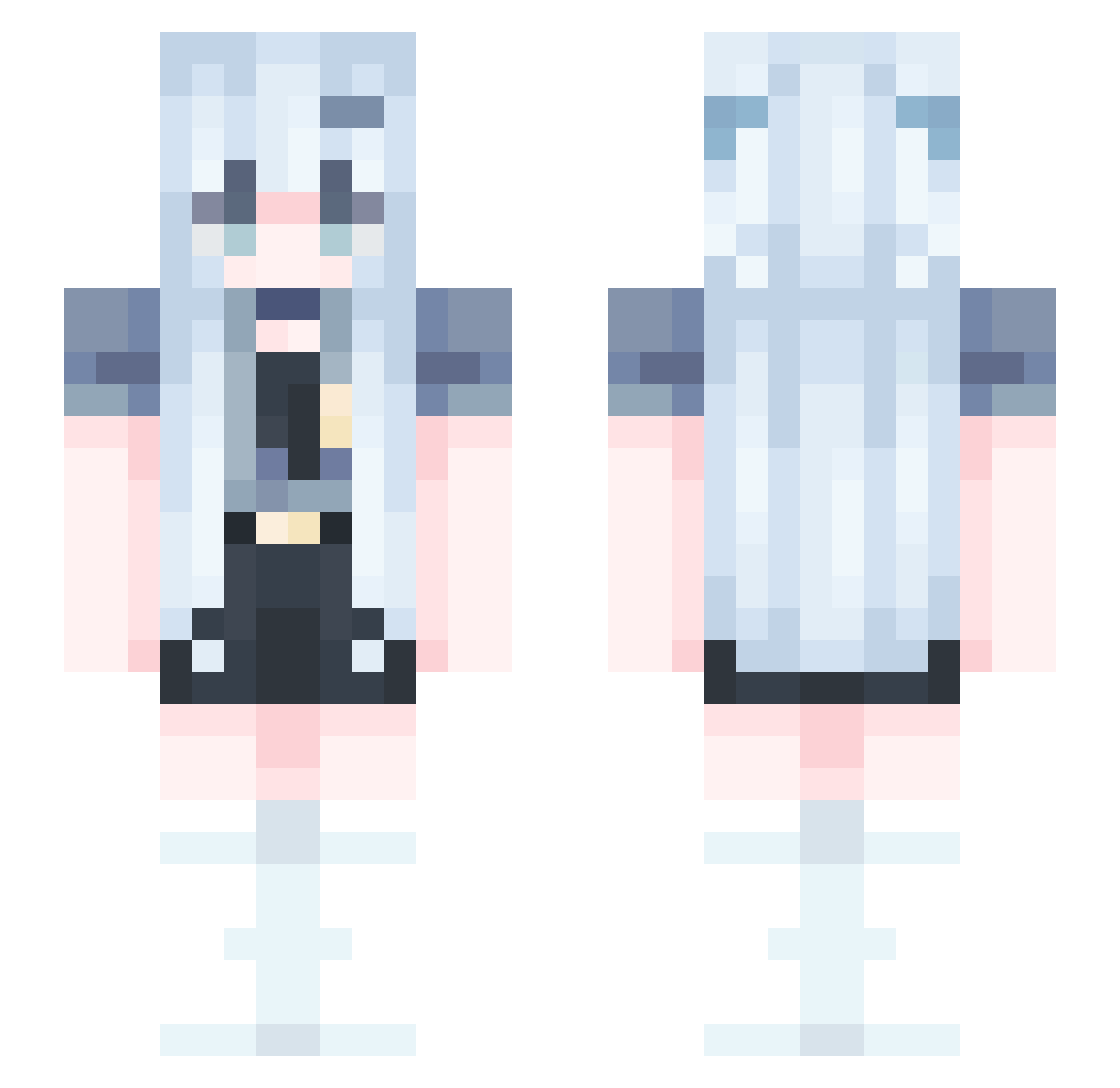 Unsew Minecraft skin, front and back view
