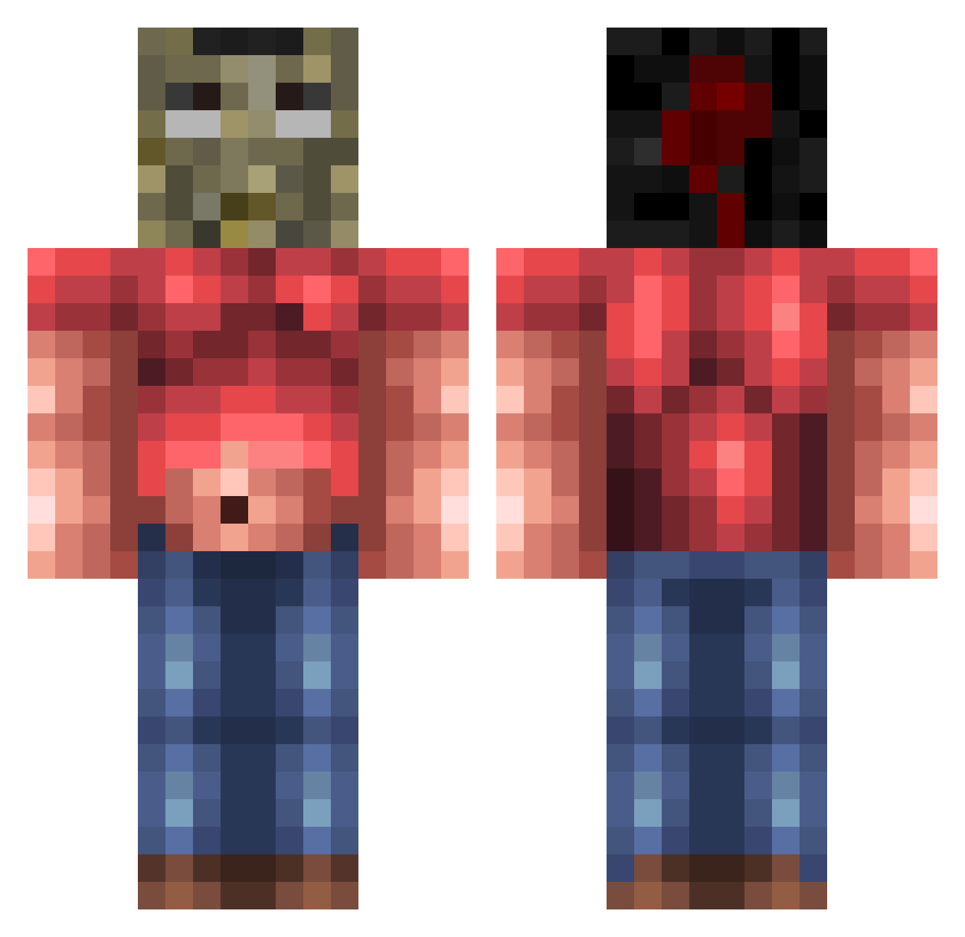 sweatysauce Minecraft skin, front and back view