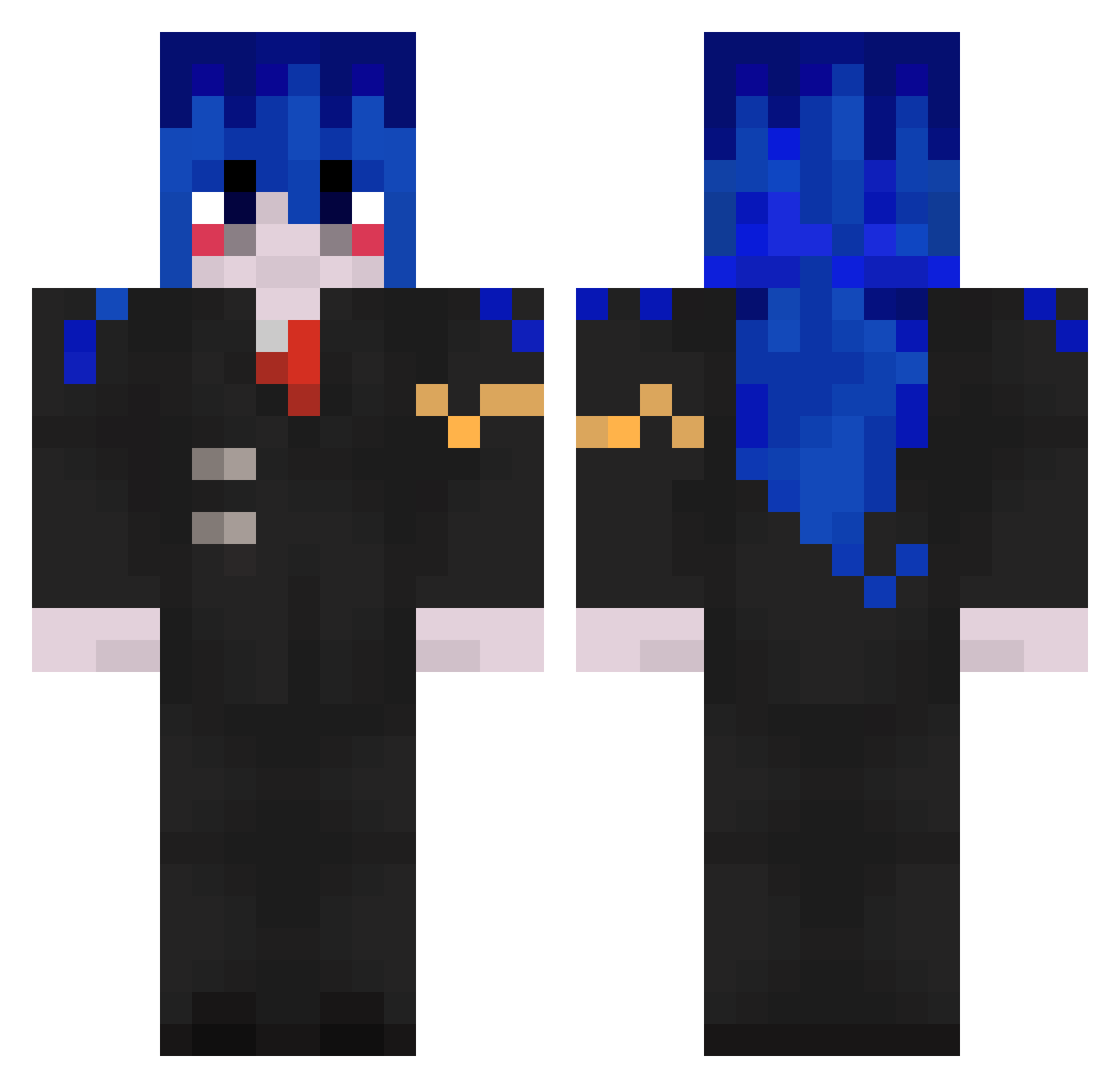 OMGCarne Minecraft skin, front and back view