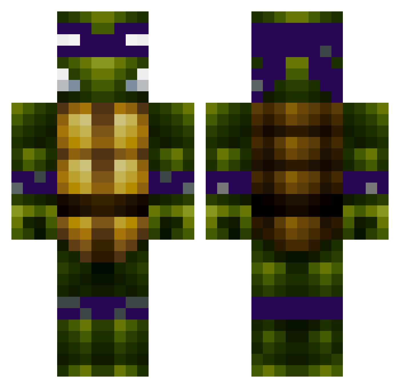 ItsBebs Minecraft skin, front and back view