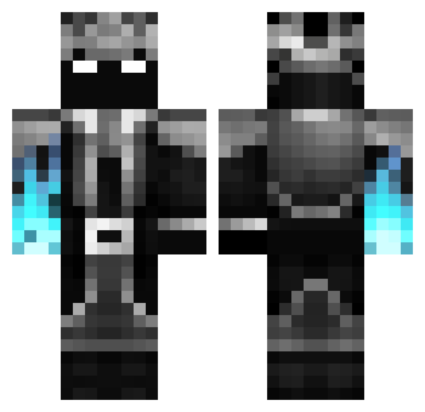 paper_gamer Minecraft skin, front and back view