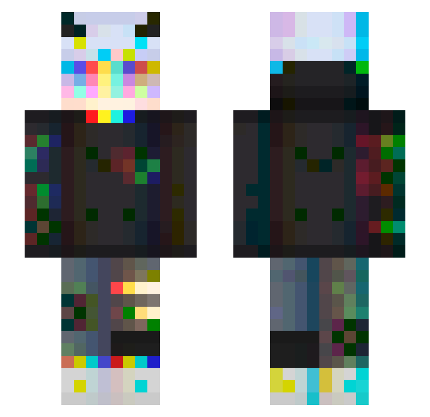 monomono03 Minecraft skin, front and back view