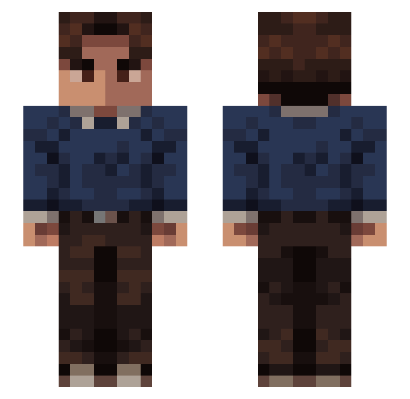 TheOpenDoor Minecraft skin, front and back view
