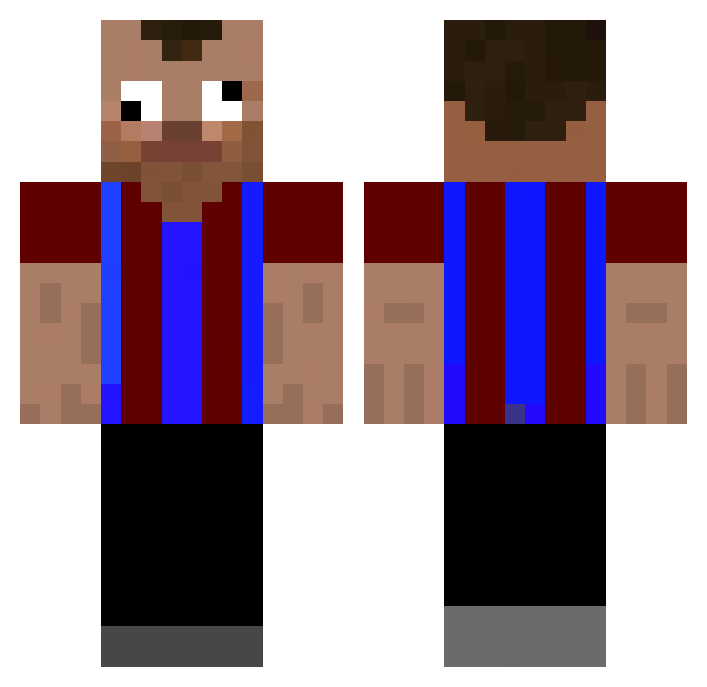 Gokkus61 Minecraft skin, front and back view