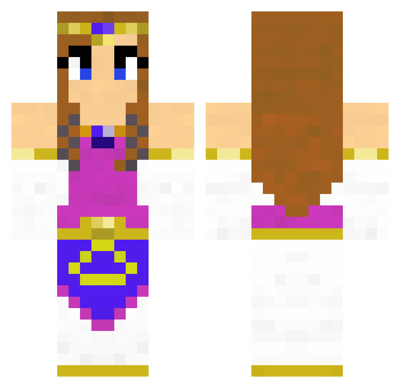 Serifs Minecraft skin, front and back view