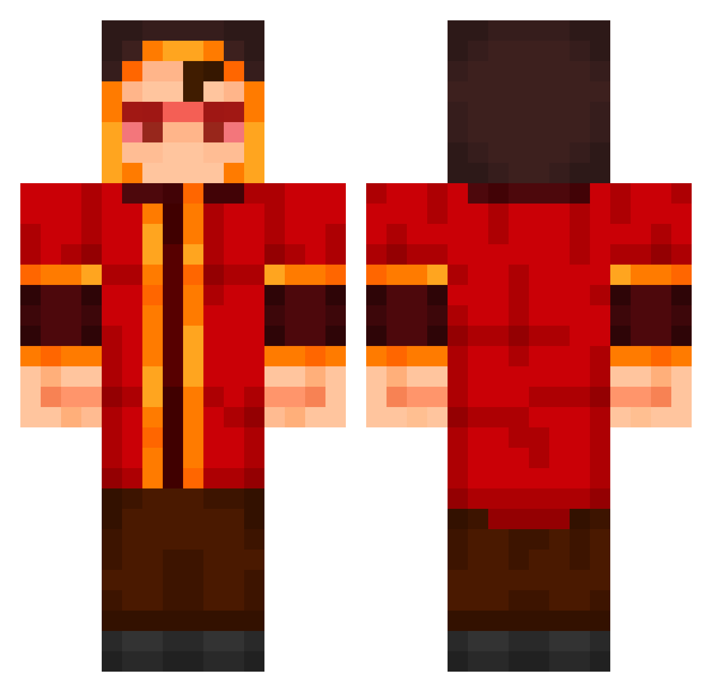 TheBucks Minecraft skin, front and back view