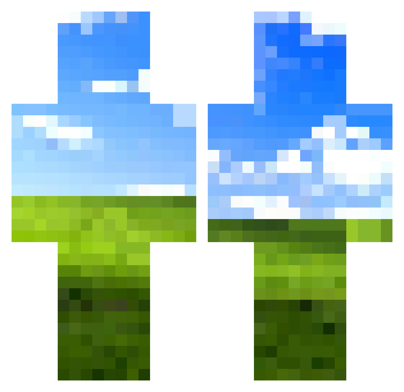 Andre654321 Minecraft skin, front and back view