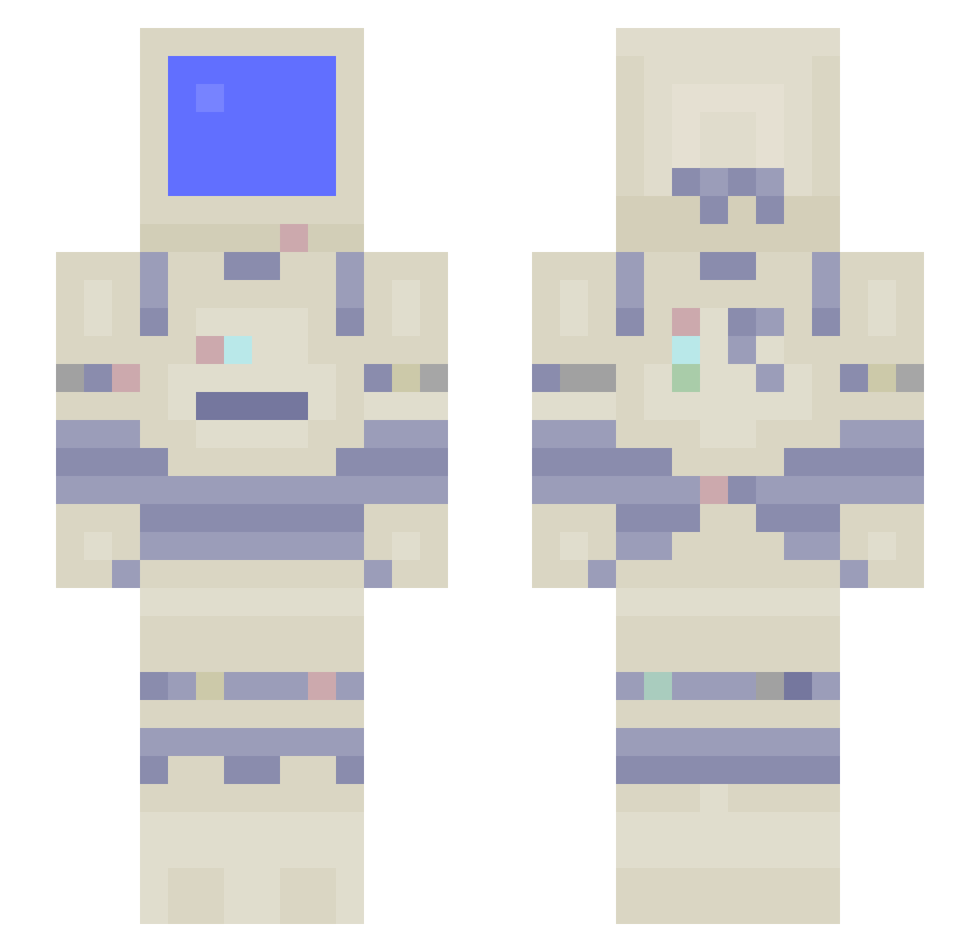 GrumSli Minecraft skin, front and back view