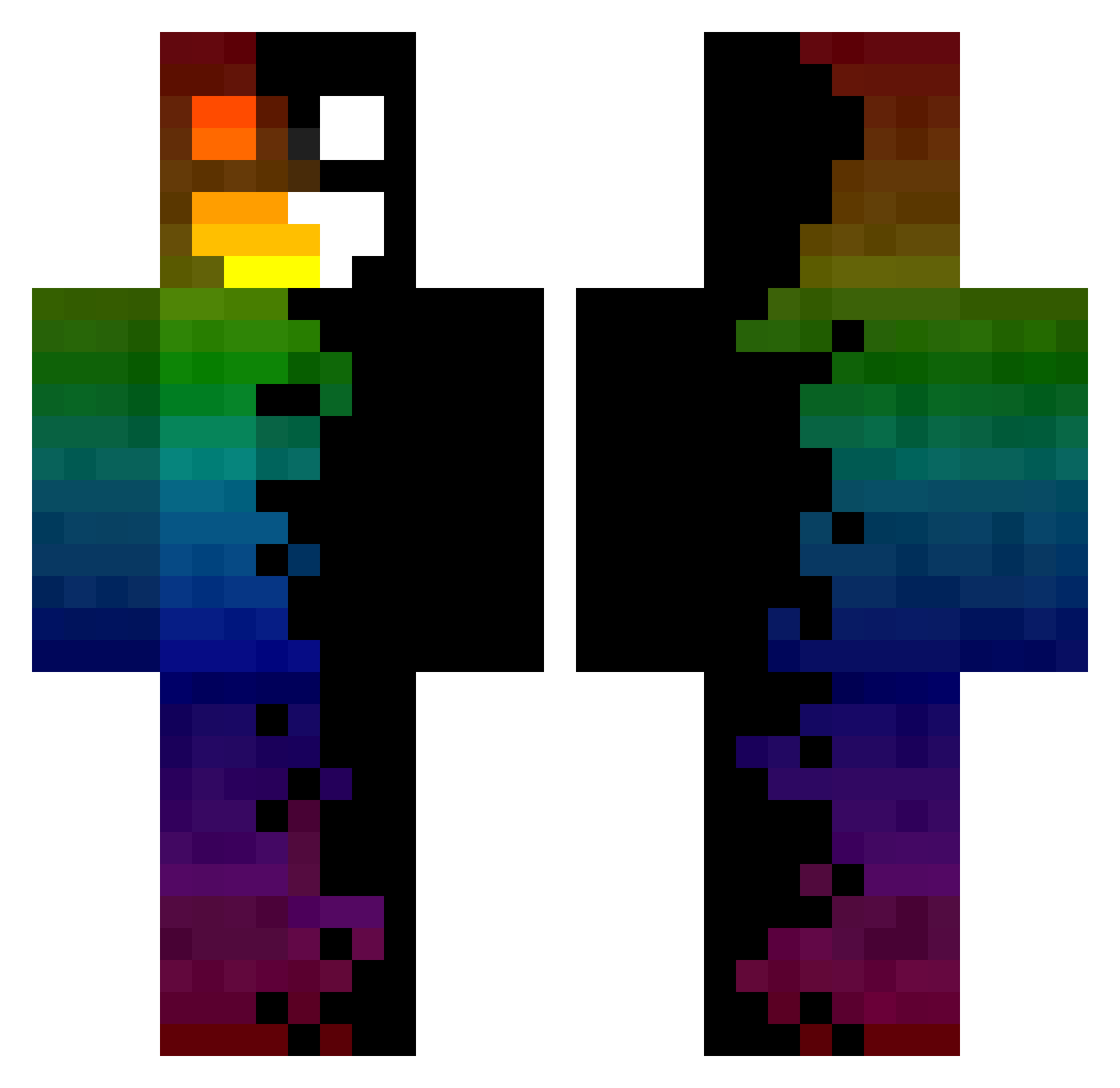 TiuBlack Minecraft skin, front and back view