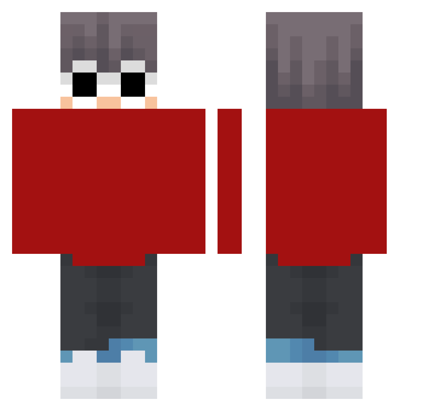 scriblz Minecraft skin, front and back view