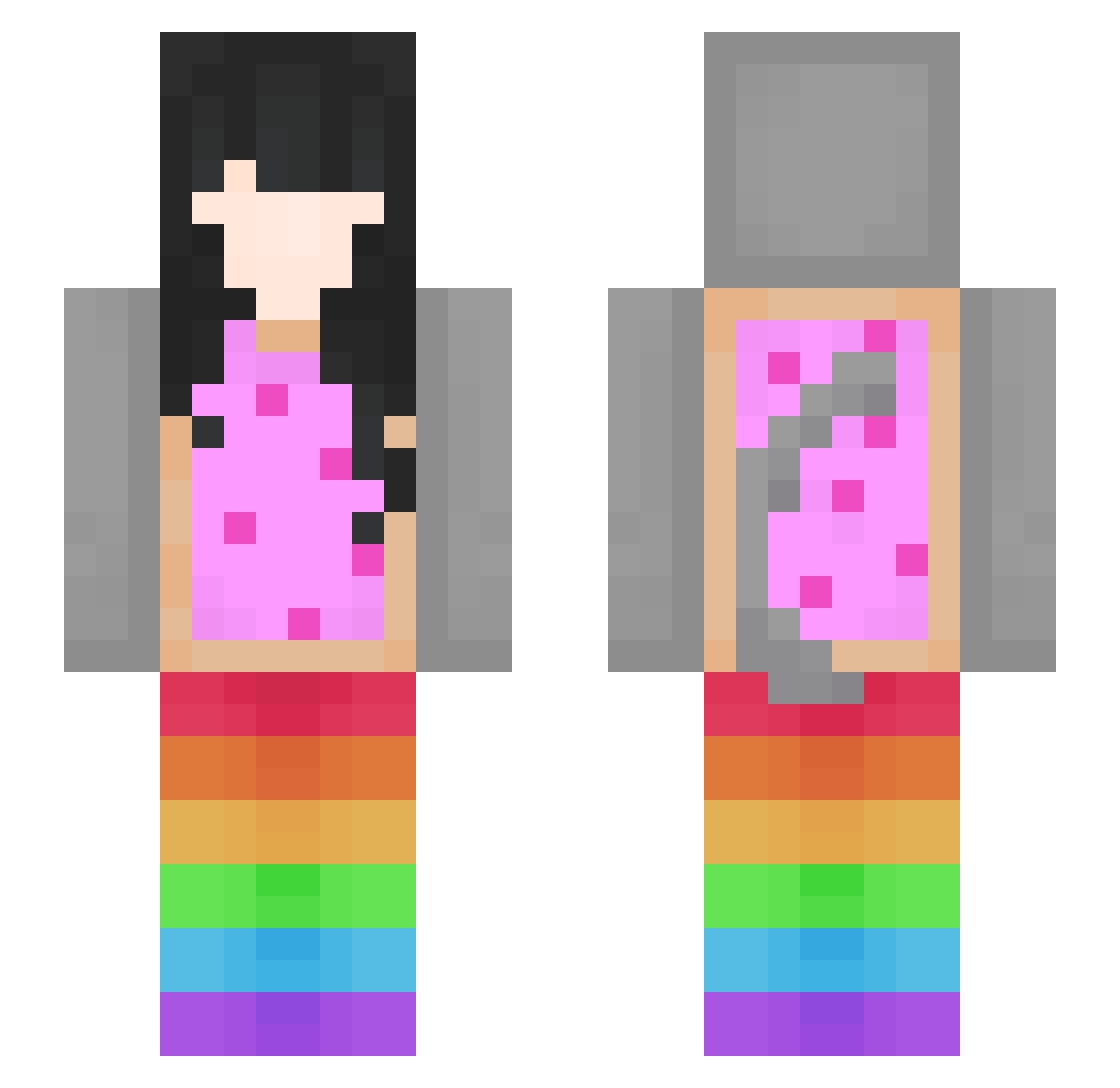 cherryxxo Minecraft skin, front and back view